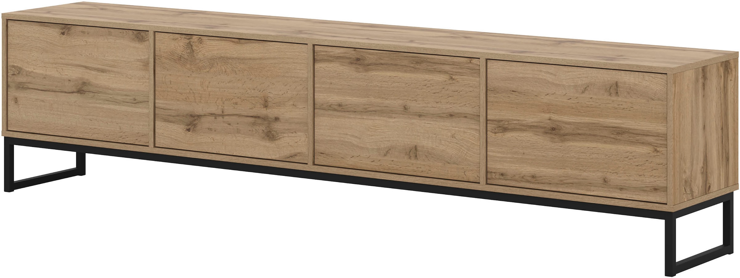 GOODproduct Lowboard »Loft, Breite 208,5 cm, TV-Board mit 4 Klappen, Metallkufen« TV-Kommode mit viel Stauraum, push-to-open-Funktion