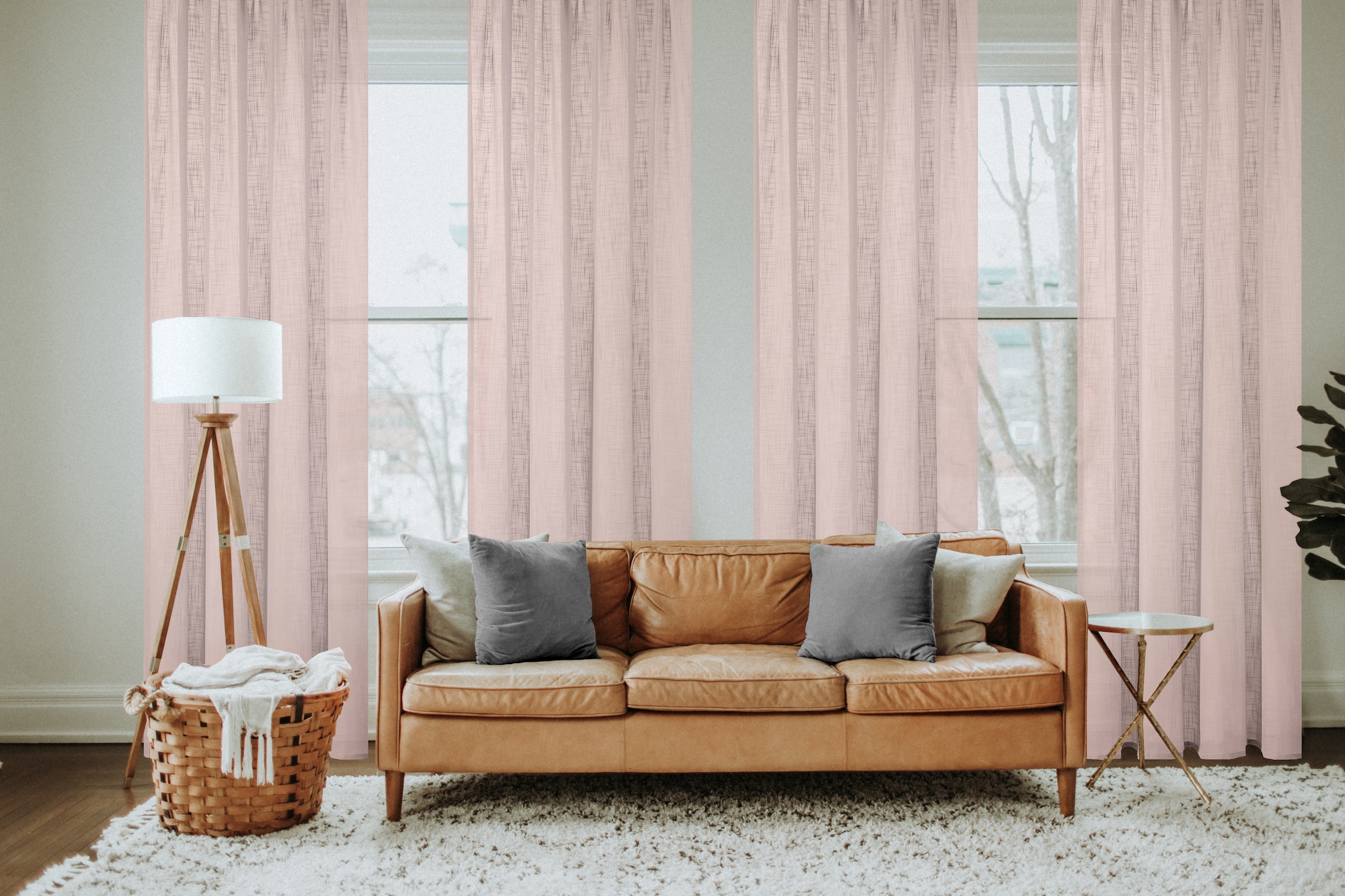 Home Basics Rideau »SOFTY« Œillet 1 cuis tlg. Ösenschal Leinenstruktur SOFT