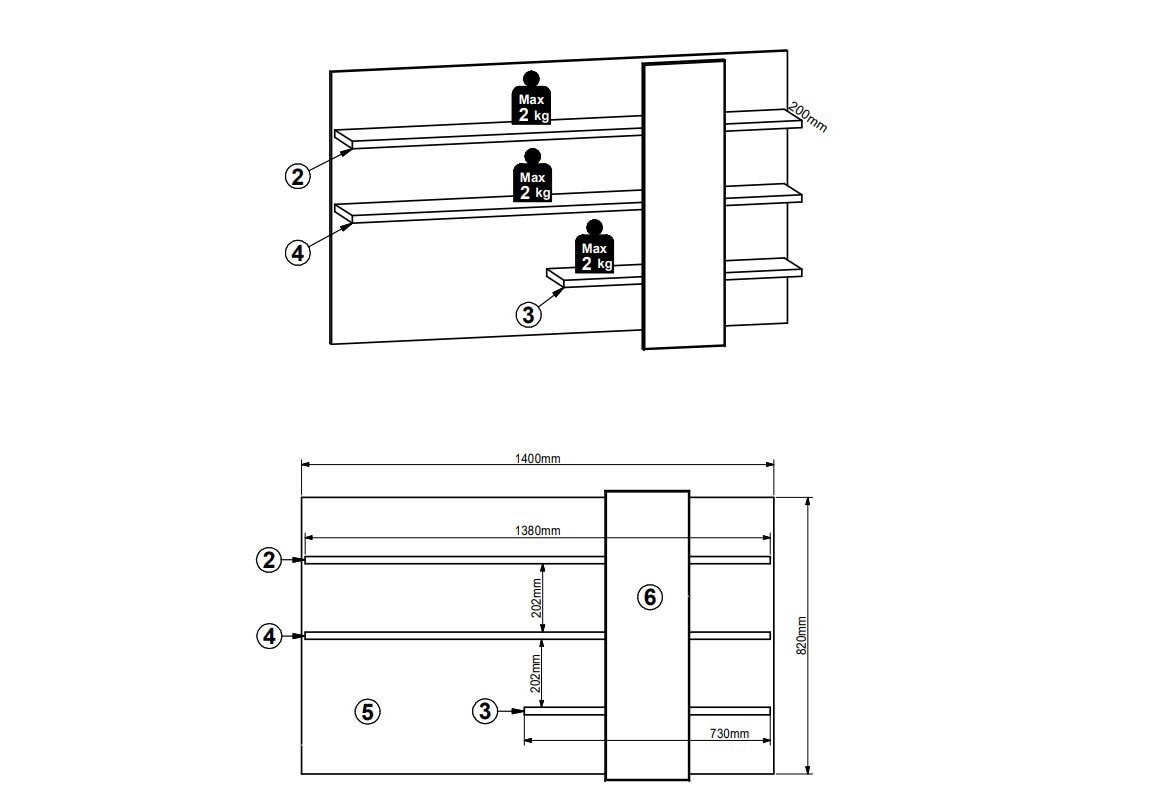Innostyle Tableau mural »BELLANO« 1 cuis tlg. avec socle