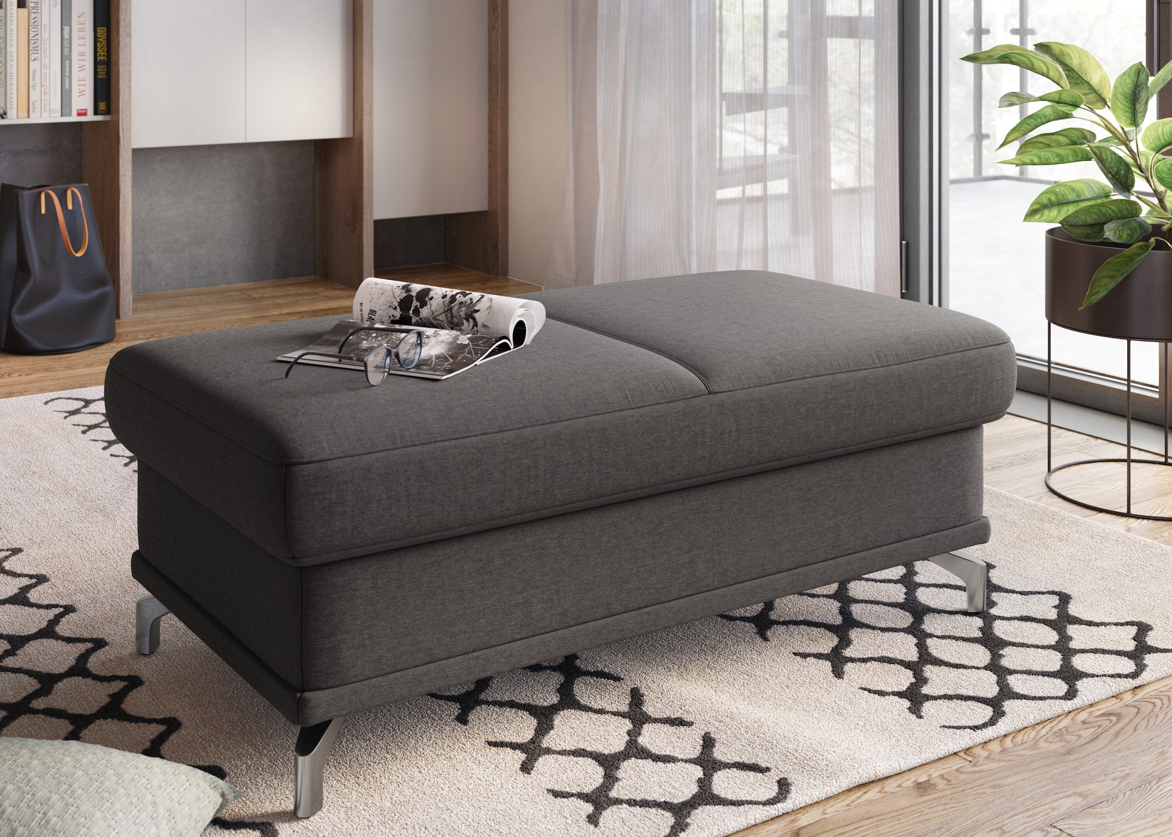 sit&more Hocker »Cabrio, B: 133 cm« individuell zu kombinieren, Federkern