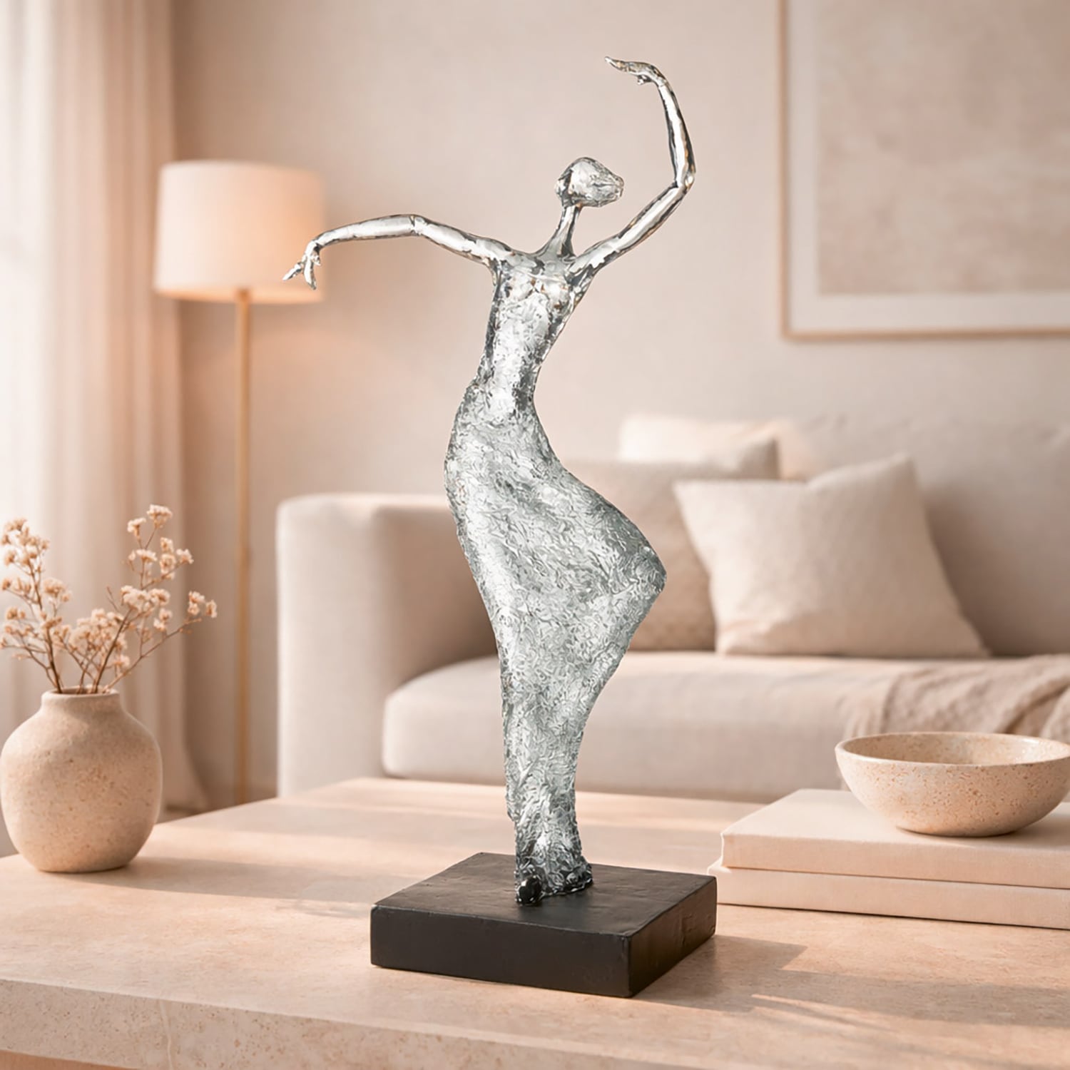 GILDE Skulptur »Skulptur Seelentanz klar; schwarz« Harmonie Innigkeit Ruhe Emotion Kunstfigur