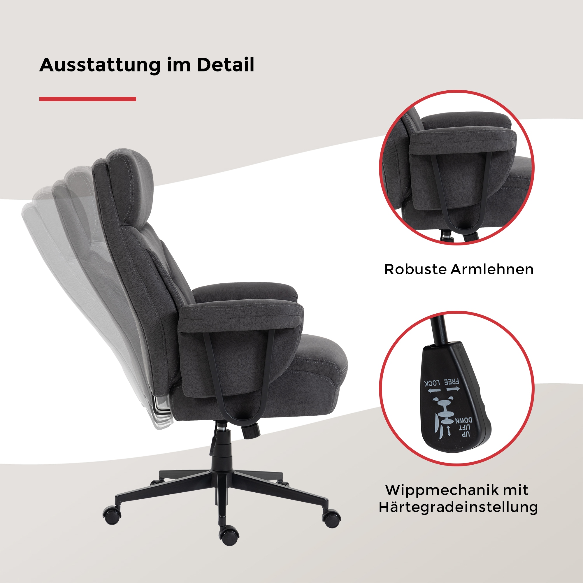 Duo Collection Fauteuil de direction »Tiago XXL« () charge maximale jusqu’à 150 kg, ressorts ensachés dans l’assise