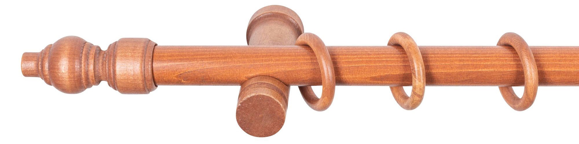 SN DECO GROUP Gardinenstange »Filigrano« 1 läufig-läufig Fixmass 28 mm, Holz, verschiedene Längen und Farben, Komplettset