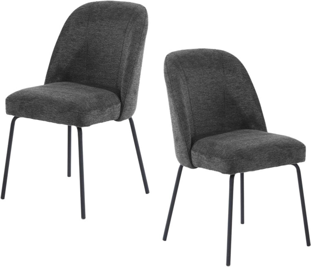 Jockenhöfer Gruppe Ensemble de bancs d'angle »Melvin (Set, 4-tlg. Tisch, Bank und 2 Stühle), Taschenfederkern« Ensemble,  Table (120x75cm) noire, banc et chaises anthracite ou beige