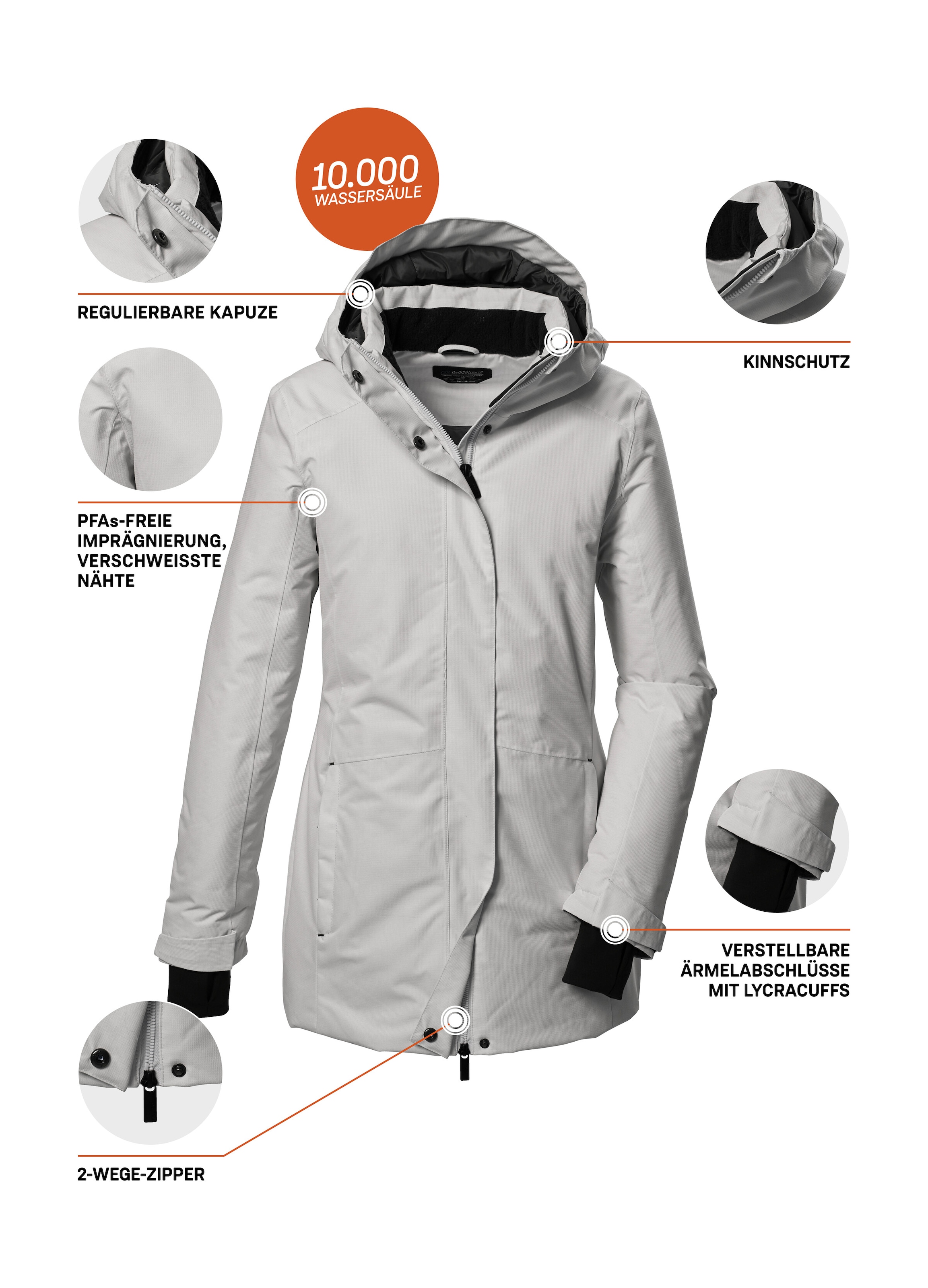 Killtec Parka »KOW 93 WMN PKR« Wasser- und winddichter Damenparka, atmungsaktiv, recyceltes Material