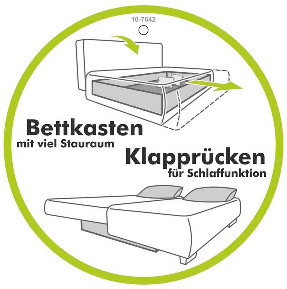 Jockenhöfer Gruppe Ecksofa »Ecksofa Elmau, Grösse Ottomane: L, B:235cm, optional mit Topper« mit Schlaffunktion, Bettkasten & 2 Zierkissen