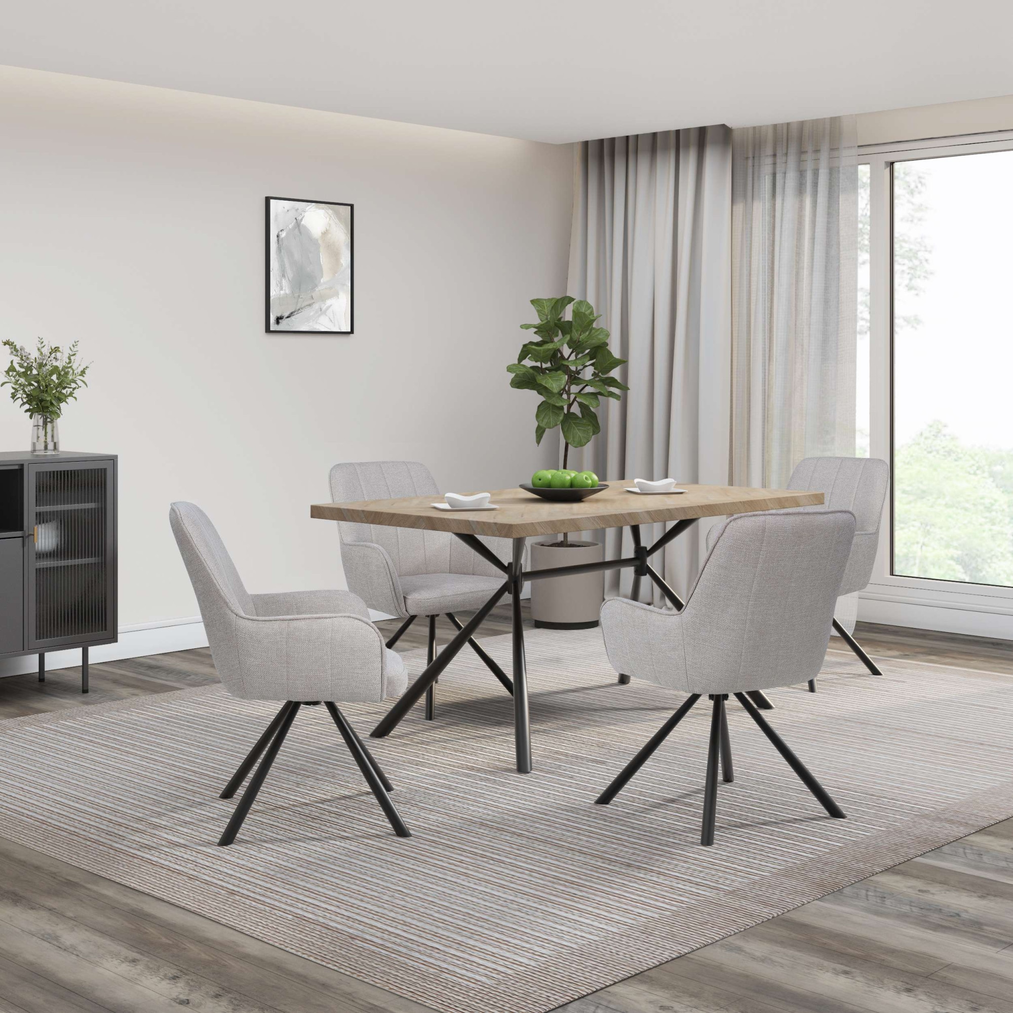 GOODproduct Esszimmerstuhl »Flaurent« () 2 Stk.gepolsterte Rückenlehne, Armlehne und Sitzfläche, Sitzhöhe 50 cm