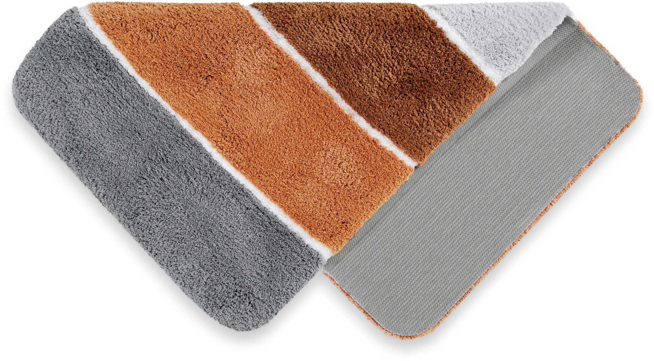 Homie Living Tapis de bain »Rio Marina« Höhe 30 mm flauschiger Badteppich, modern gestreift, waschbar, Badezimmerteppich