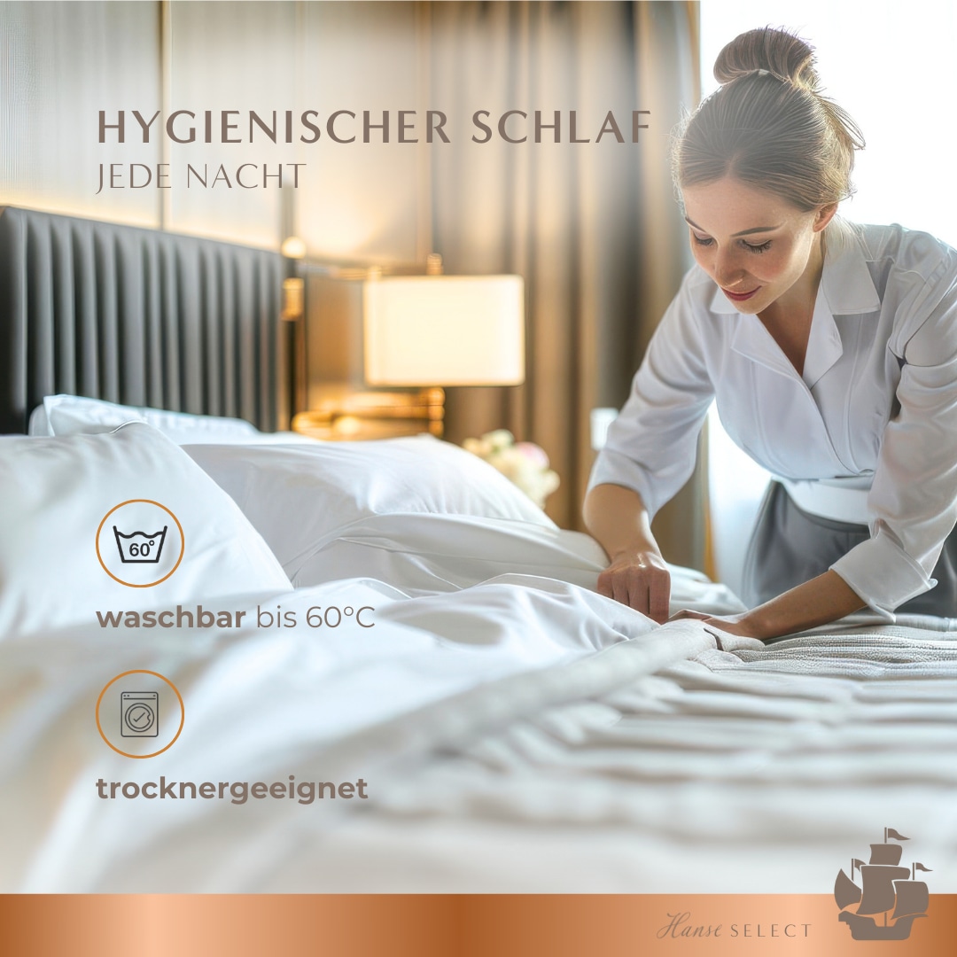 Hanse mit Kogge Microfaserbettdecke »Hanse Select federfrei, Luxushotel, Ganzjahresdecke, Made in Germany« normal Füllung 100% hochwertige 6D-Hohlfaser 1 Stk. tlg. hochwertige Bettdecke 135x200 cm, 155x220 cm & weitere Grössen