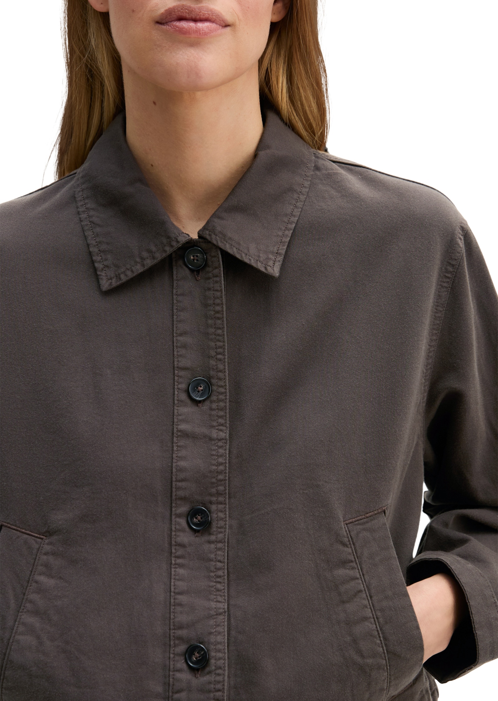 Marc O'Polo Veste chemise forme A en mélange coton bio, lyocell et lin