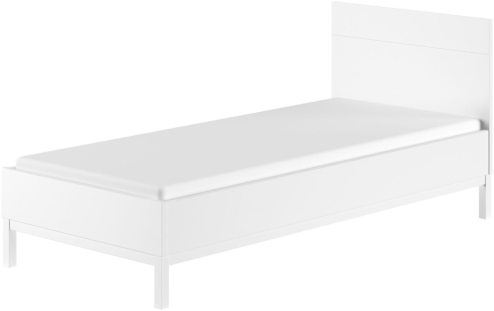 Vipack Set de chambre d'adolescent »Artikel-Set best. aus Einzelbett 90/200, Nachtkonsole mit 2 Schubladen« 2 cuis tlg. au design épuré, surface laquée facile d'entretien en blanc