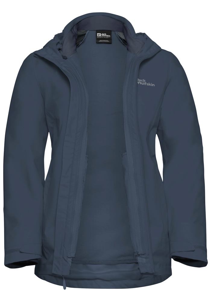 Jack Wolfskin Veste fonctionnelle 3 en 1 »MOONRISE 3IN1 JKT W« mit Kapuze 3in1, atmungsaktiv, Übergangsjacke