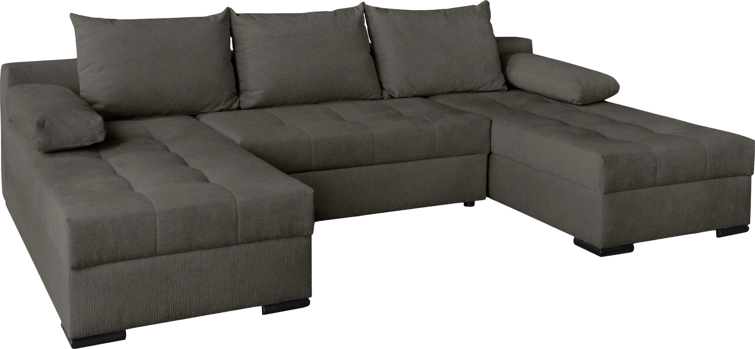 GOODproduct Wohnlandschaft »Home System U-Form, von B: 269-352 cm wählbar, 6 Varianten zur Auswahl« mit Bettfunktion, Bettkasten & Zierkissen, Federkern