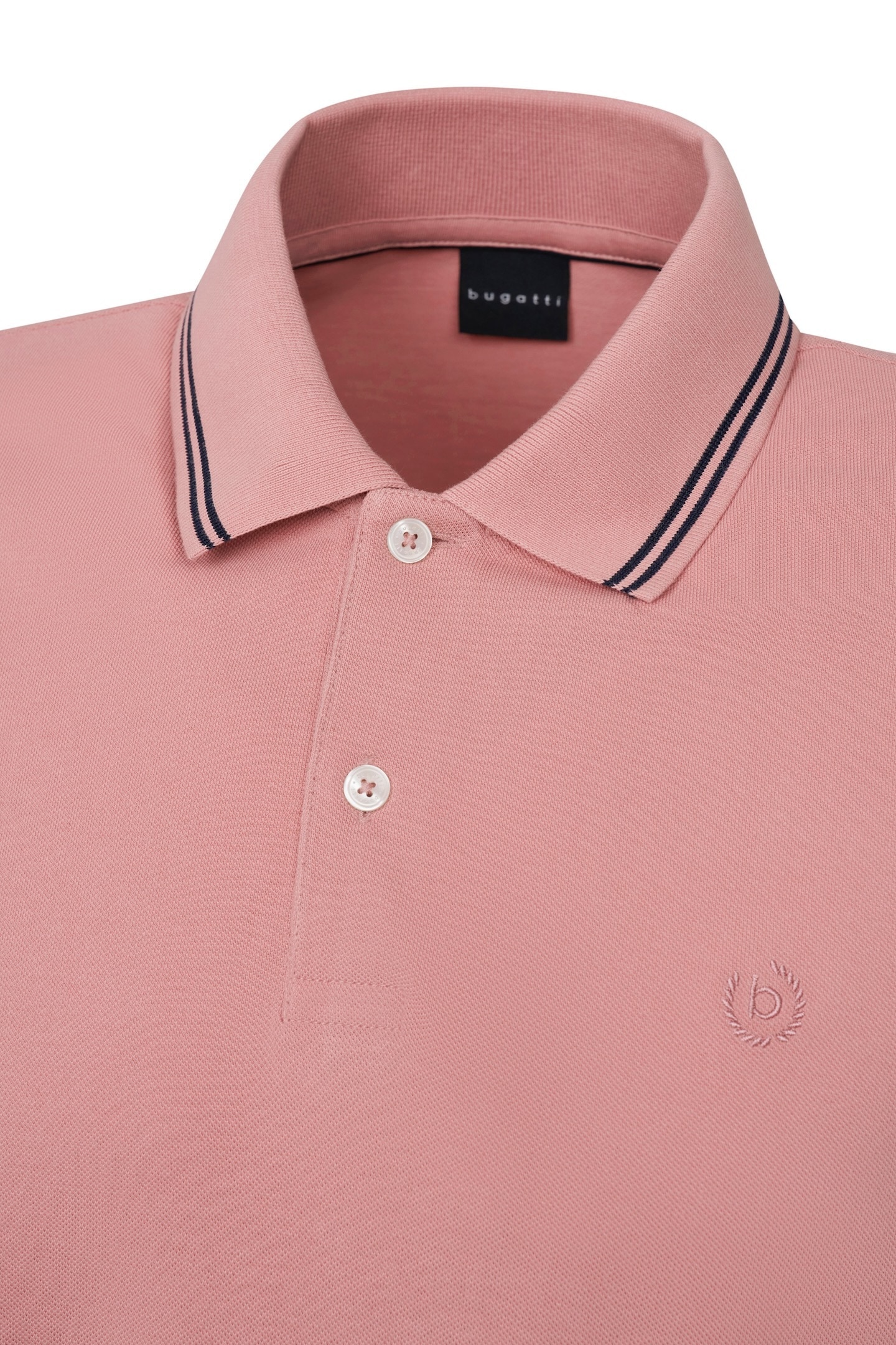 bugatti Poloshirt mit Kontraststreifen und Bruststickerei