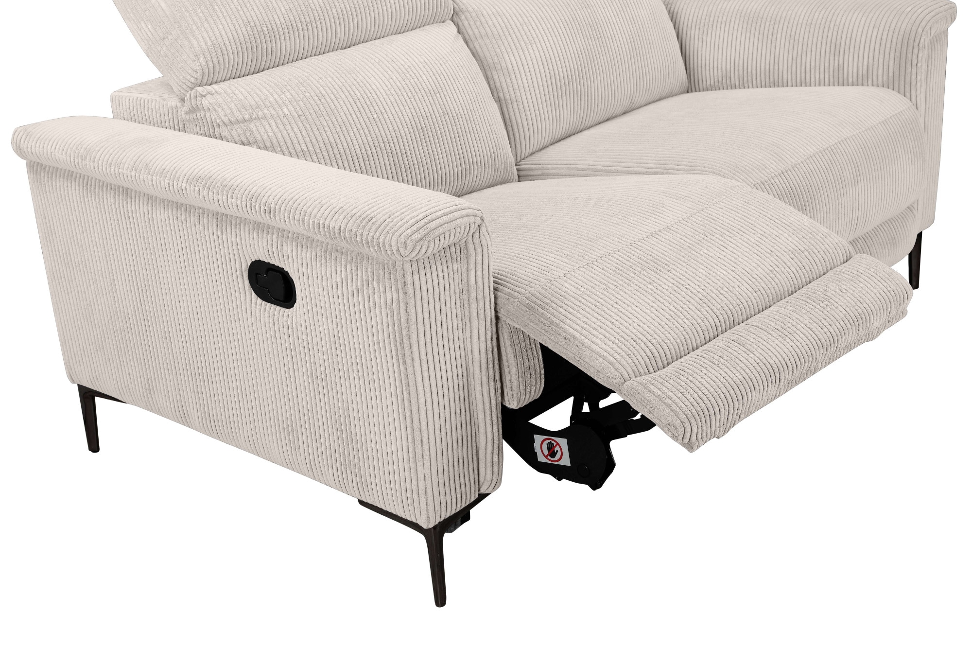 Home affaire 2-places »Lund Cord, 160 cm, manuelle o. elektrische Relaxfunktion« Relaxfunktion, USB-C, Kopfteilverstellung, Breite 160 cm