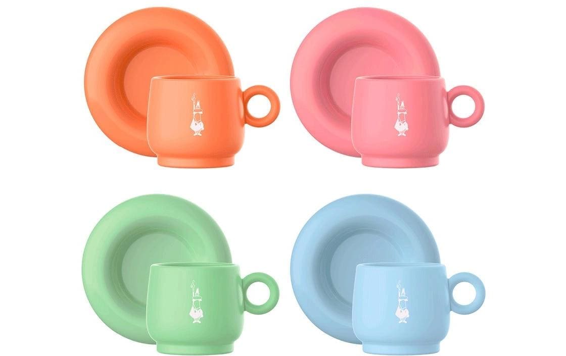 BIALETTI Tasse à expresso »Espressotasse Set grün,orange,blau, pink 60 ml, 1 Stück«