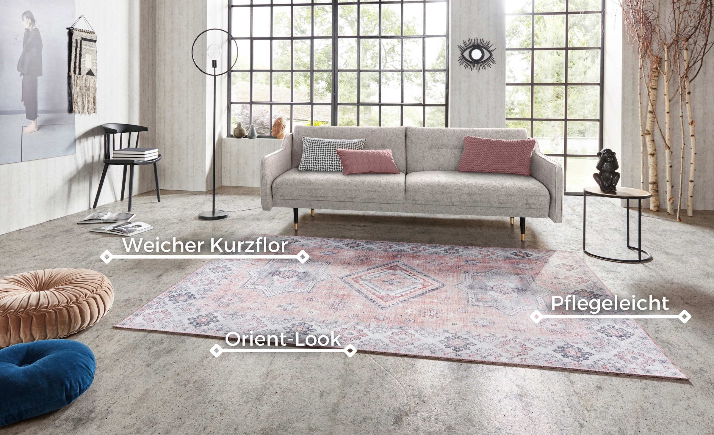 HANSE Home Teppich »Gratia« rechteckig 5 mm Höhe Orientalisch, Vintage, Flachgewebe, Läufer, Wohnzimmer, Schlafzimmer