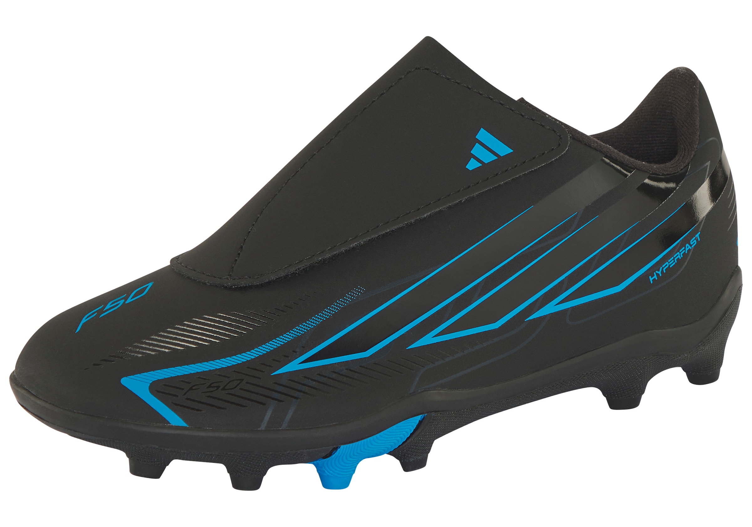 adidas Performance Chaussure de football »F50 HYPERFAST CLUB KIDS , NATURRASEN/GEMISCHTE BÖDEN, KLETTVERSCHLUSS«  adapté à de nombreux types de sols, pour adolescents et enfants