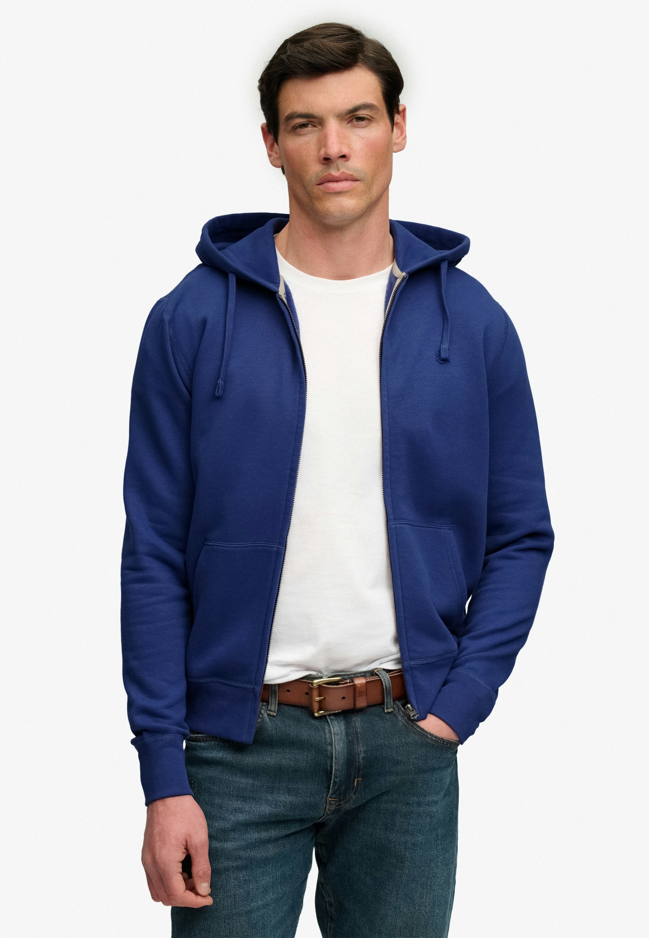 Superdry Sweat à capuche »ESSENTIAL SDCO LOGO ZIPHOOD« mélange coton, coupe régulière