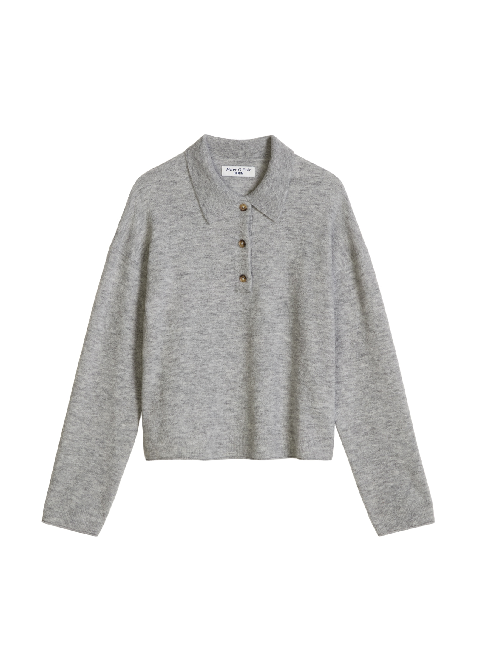 Marc O'Polo DENIM Polo à manches longues Tricot décontracté en fil bouclé, avec laine vierge