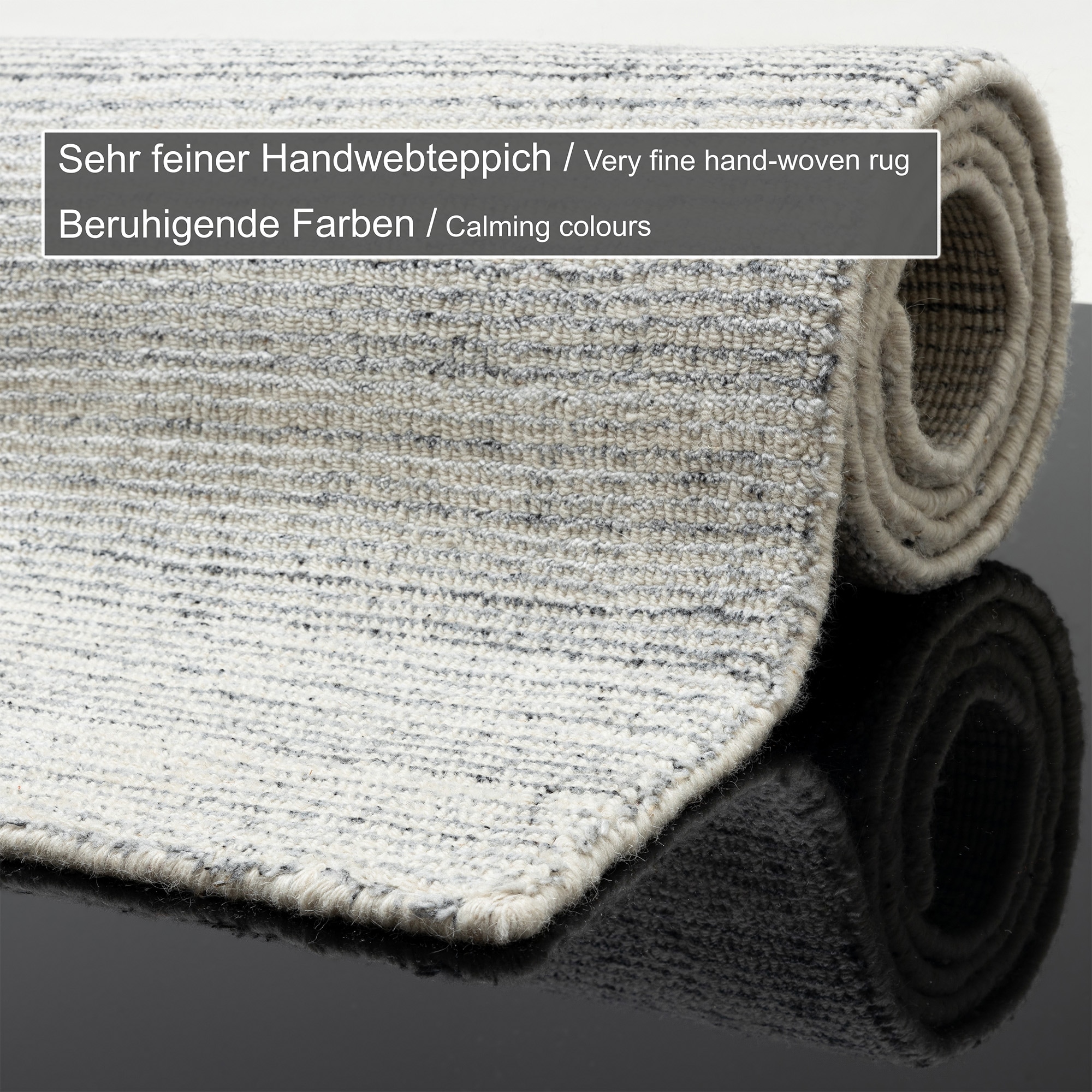 THEKO Tapis »Boston UNI« Rectangulaire 13 mm Höhe tapis tissé main, chiné, qualité douce, 60% viscose, tissé main