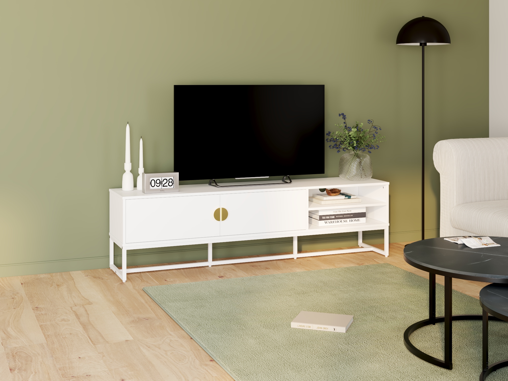 Dorel Home Fauteuil Chesterfield »Felix II in Breit-Cord« mit Rückenlehne 3-fach verstellbar, Beine Massivholz, Sitzhöhe 46 cm