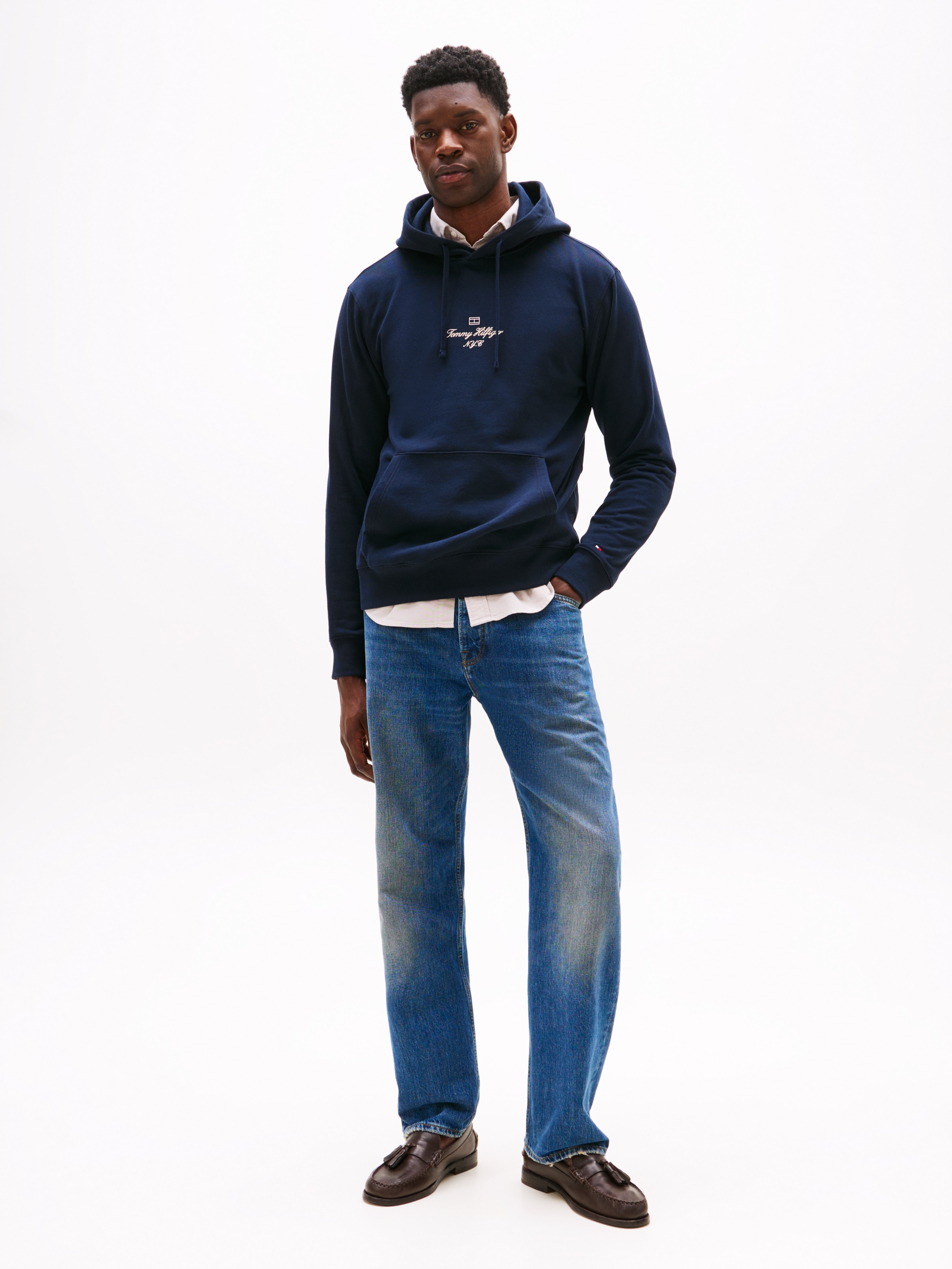 Tommy Hilfiger Hoodie »OUTLINE FLAG SCRIPT HOODIE« mit kontrastfarbener Stickerei