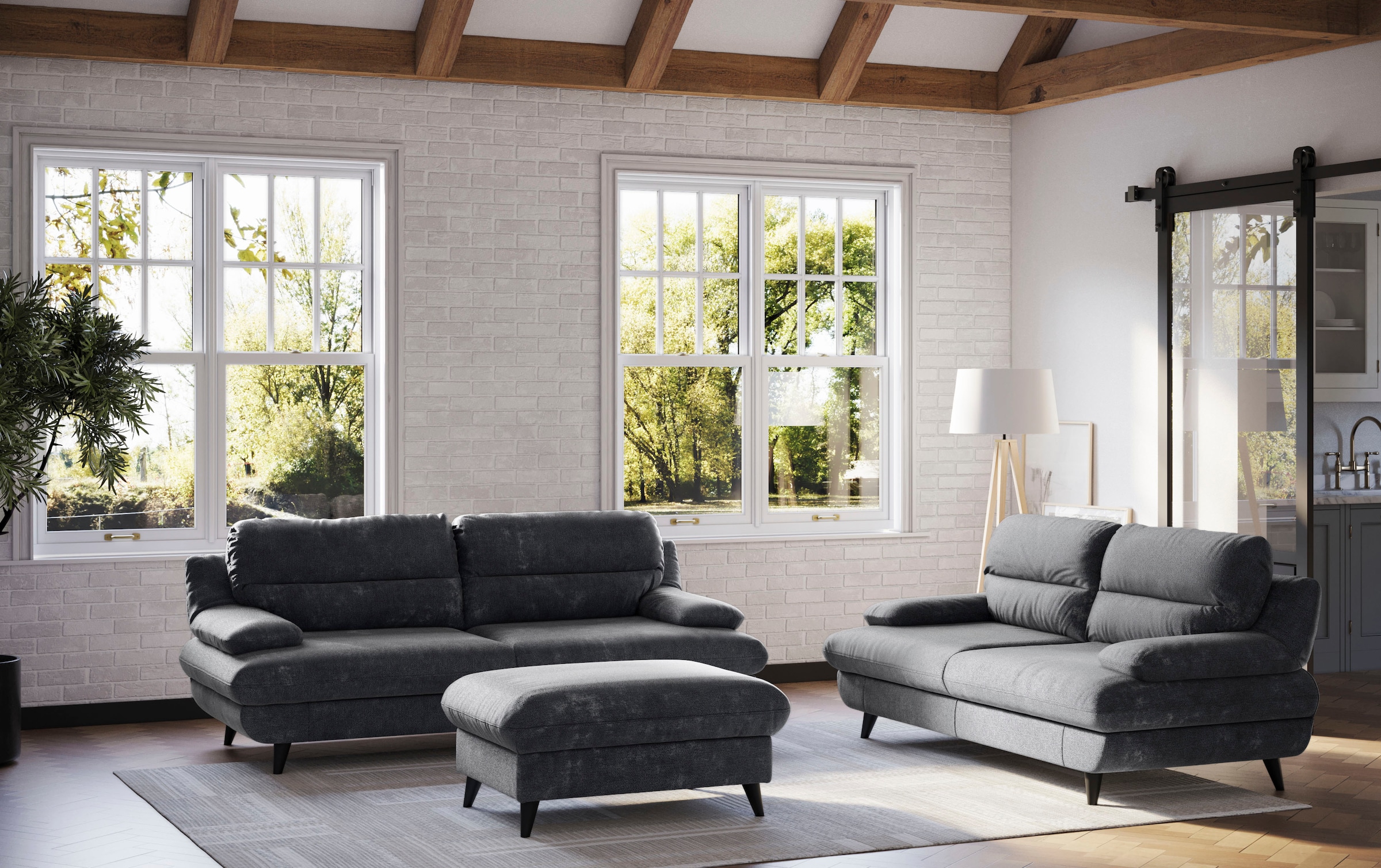 COTTA 2,5-places »Pike, B: 198 cm« mit Metallfüsse, wahlweise auch in Echtleder