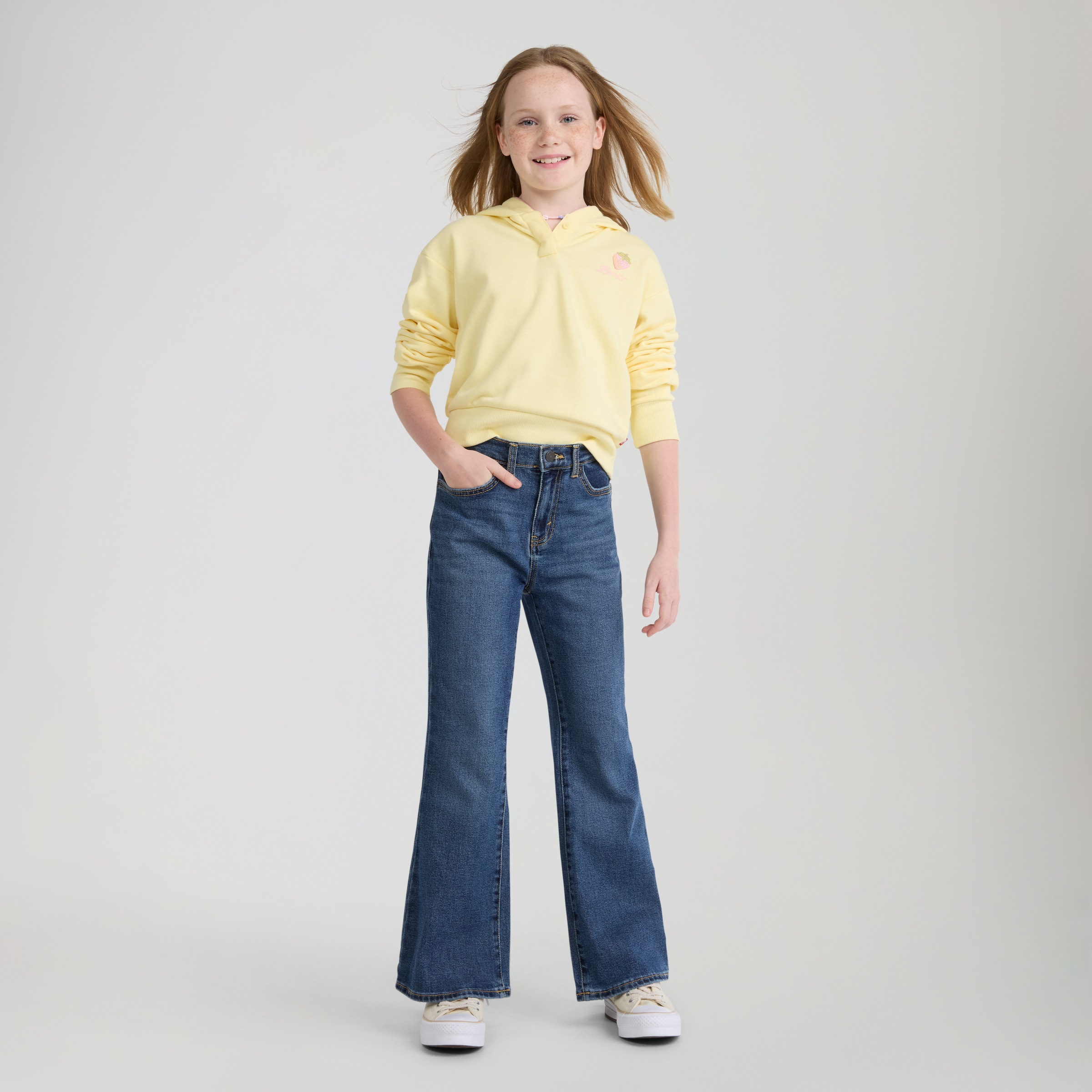 Levi's® Kids Jeans bootcut »LVG BAGGY FLARE« évasé, effets destroyed pour filles
