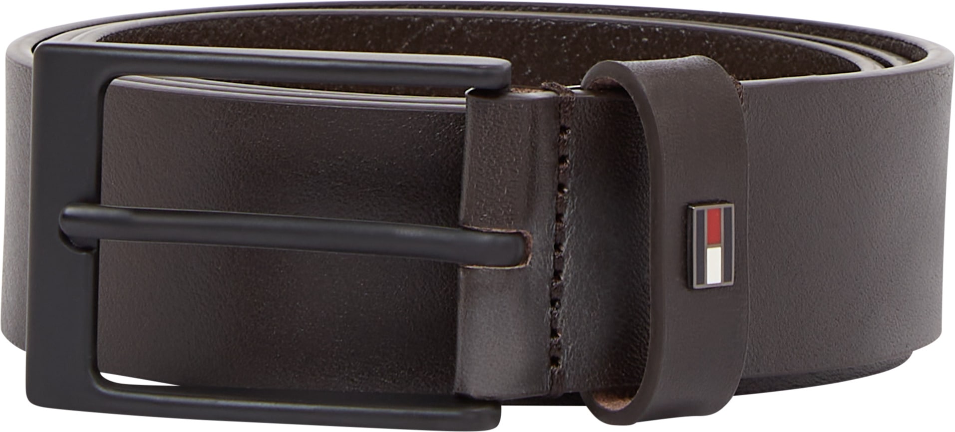 Tommy Hilfiger Ledergürtel »LAYTON 3.5 cm breit« Metallpatch, Einfachdornschliesse