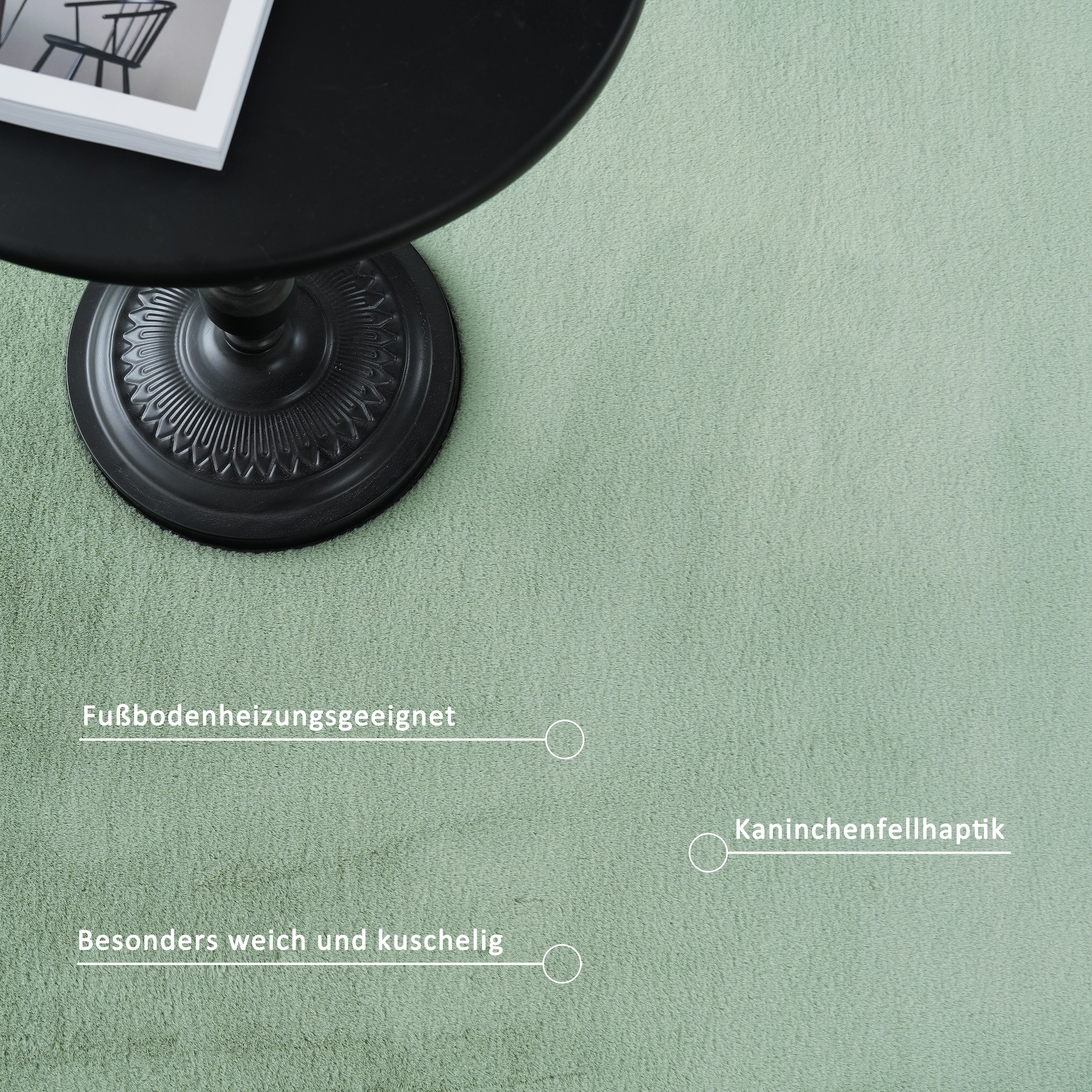 my home Tapis en fourrure »Balu, Kunstfellteppich, Modern, Langflor Teppich« Rectangulaire 20 mm Höhe Kaninchenfell-Haptik, kuschelig, weich, Wohnzimmer, Schlafzimmer