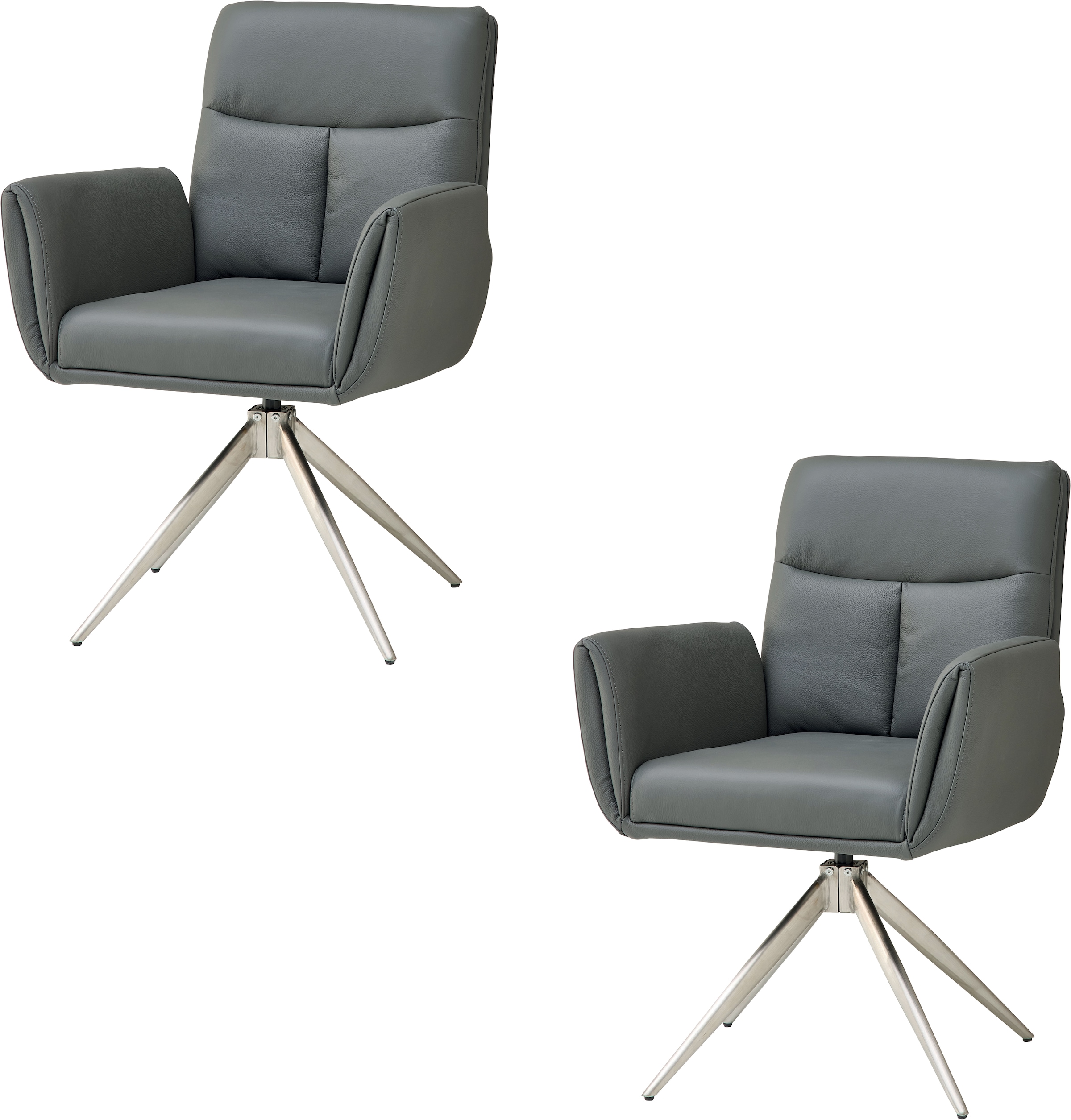 Stolkom Chaise avec accoudoirs »Sofia Premium BxHxT 61x93,5x67 cm« (Ensemble) 2 cuisLargeur 61 cm, pivotant à 360° avec retour automatique