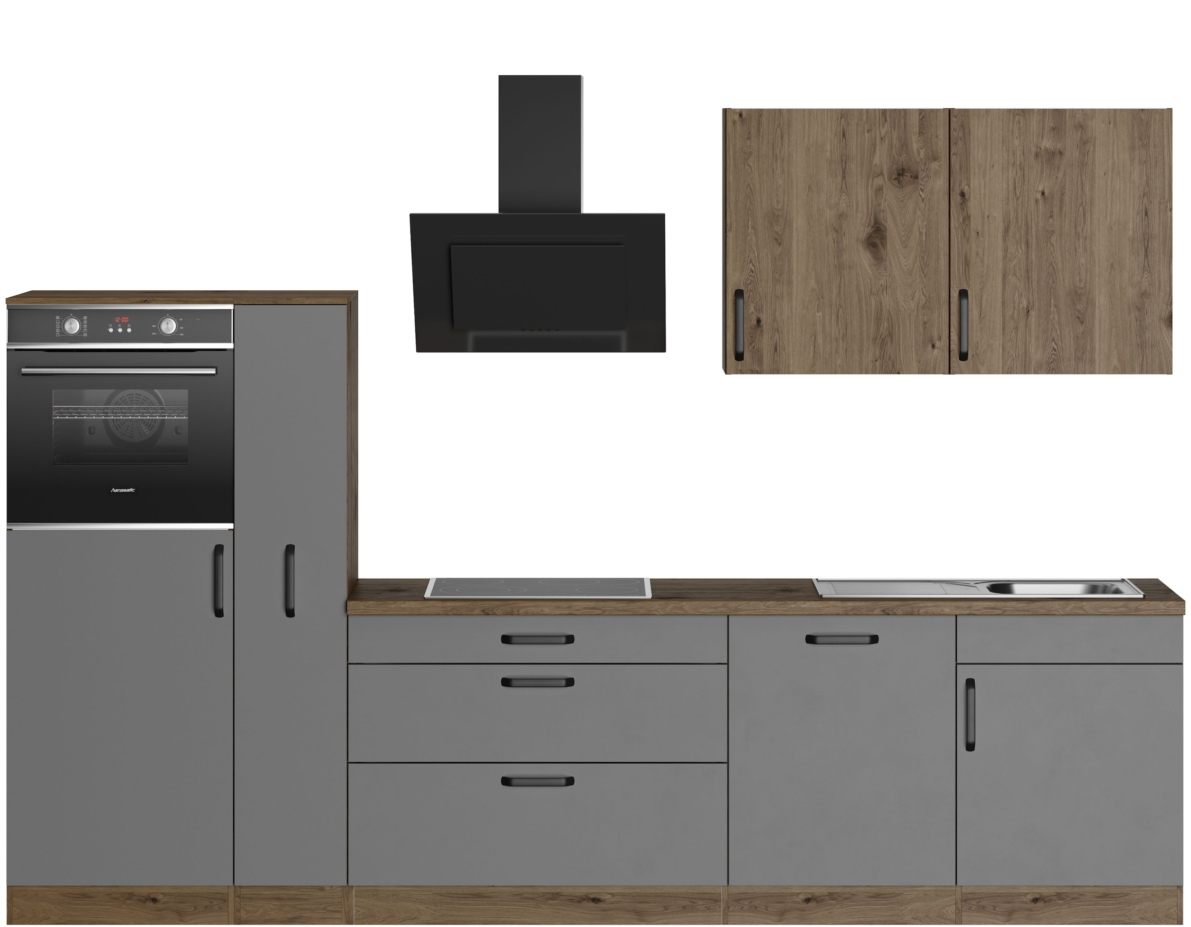 wiho Küchen Küchenzeile »Elba, TOPSELLER« wahlweise mit Hanseatic E-Geräten, Breite 310 cm