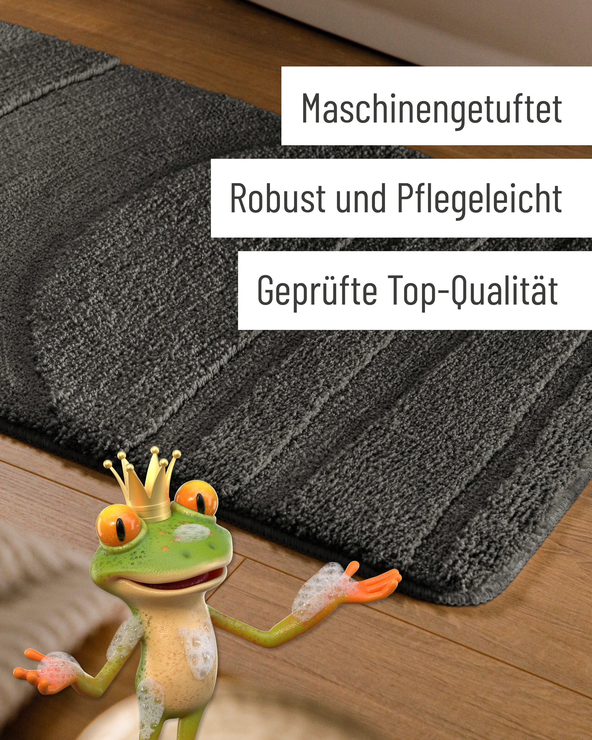 Wecon home Tapis de bain »Marc« Höhe 25 mm Badteppich, Hoch-Tief-Linien, weich, rutschhemmend, waschbar, getuftet