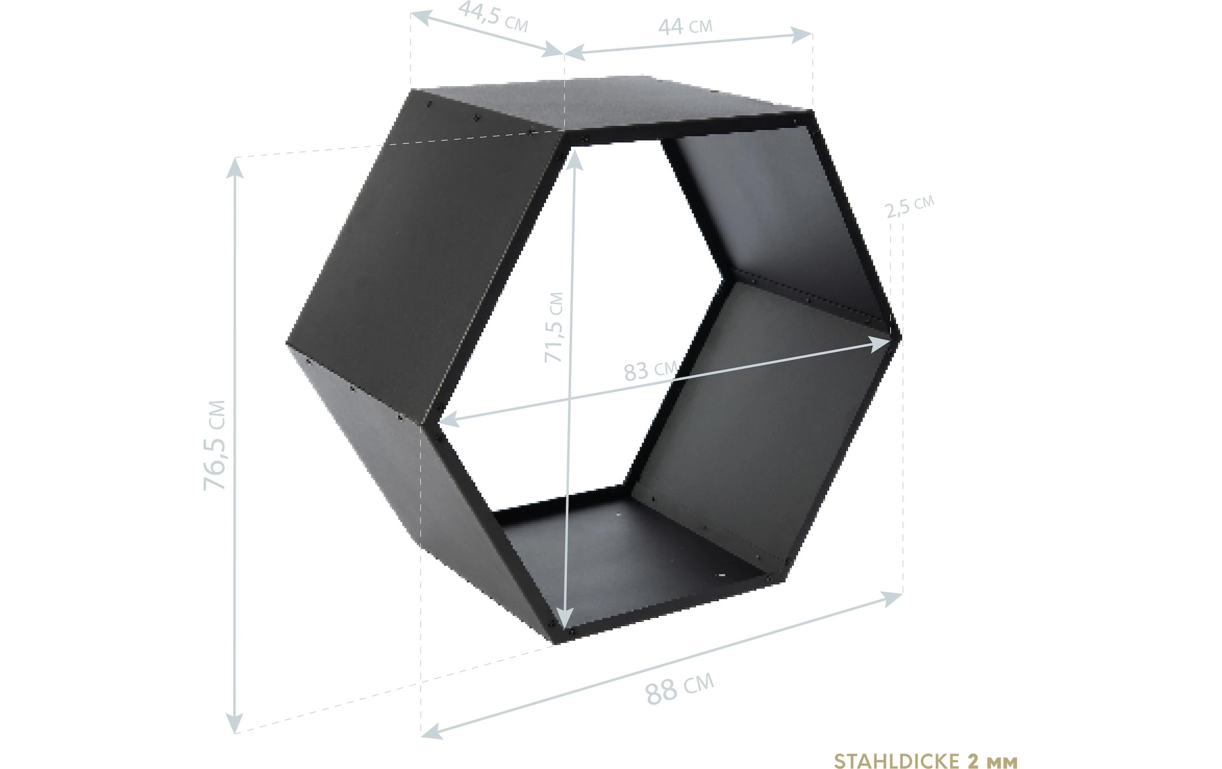 WESTMANN Étagère pour bois de cheminée »Biene« noir, LxPxH : 88x44,5x76,5cm