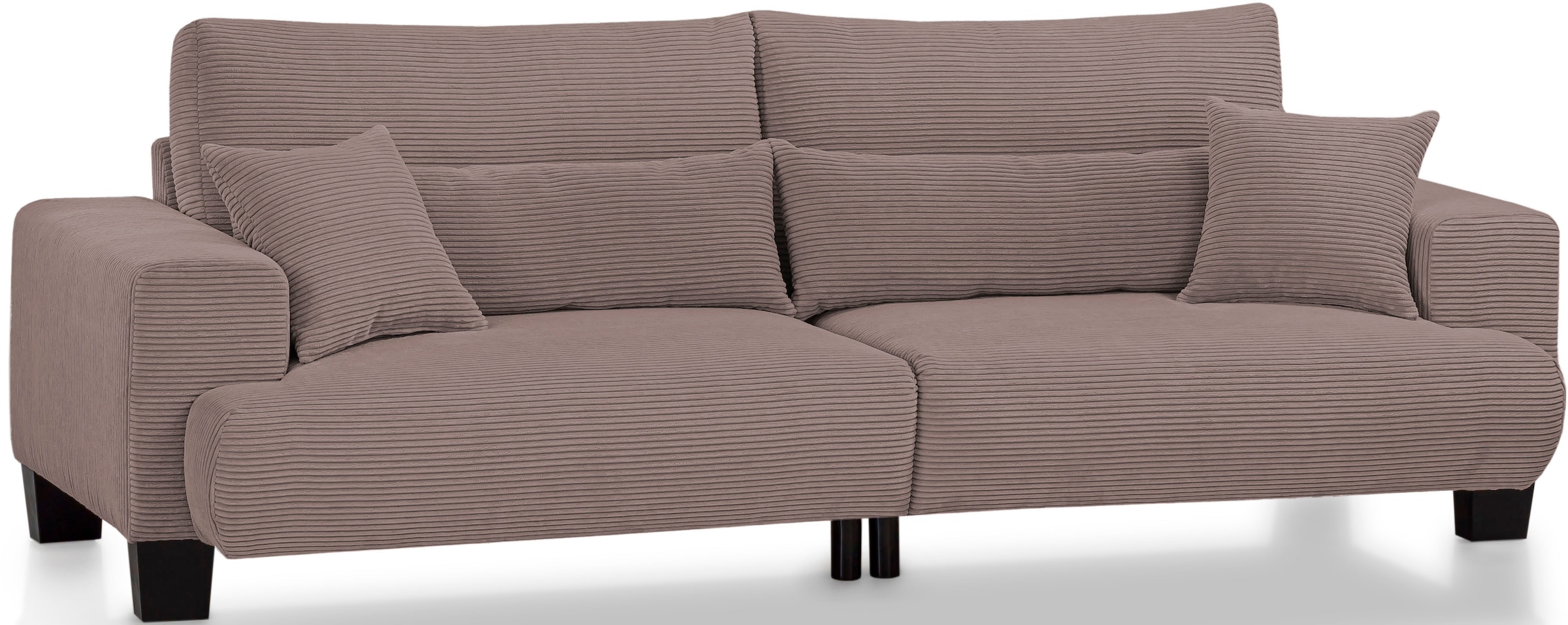 exxpo - sofa fashion Canapé Big »Big Ayo, Megasofa, toller Sitzkomfort, modern & zeitlos, Cord Bezug« inkl. loser Rücken- und Zierkissen, frei im Raum stellbar, cappuccino