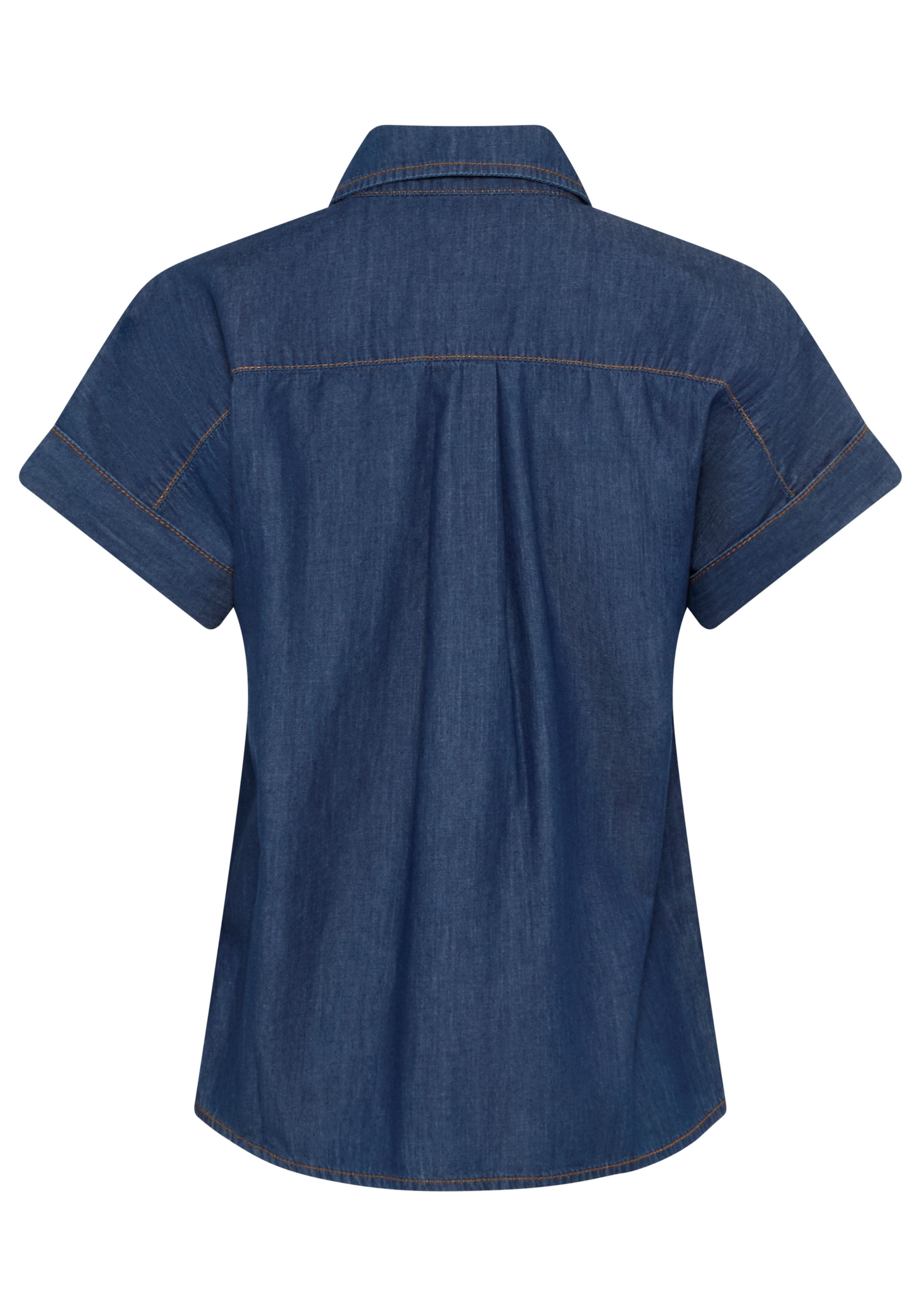 Arizona Blouse en jean »halbarm« avec col de chemisier, coupe confortable, également en grandes tailles,