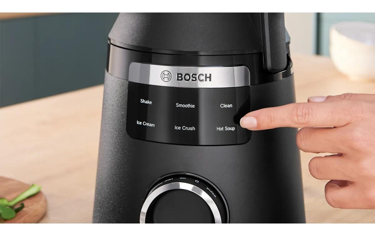 BOSCH Mixeur sur pied »VitaPower Serie 6  MMBD665B1, Hochleistungsmixer, 45.000 rpm, schwarz« 1800 W 2l, 6 Automatikprogramme inkl heisse Suppe, Stopfer, Sicherheitsdeckel