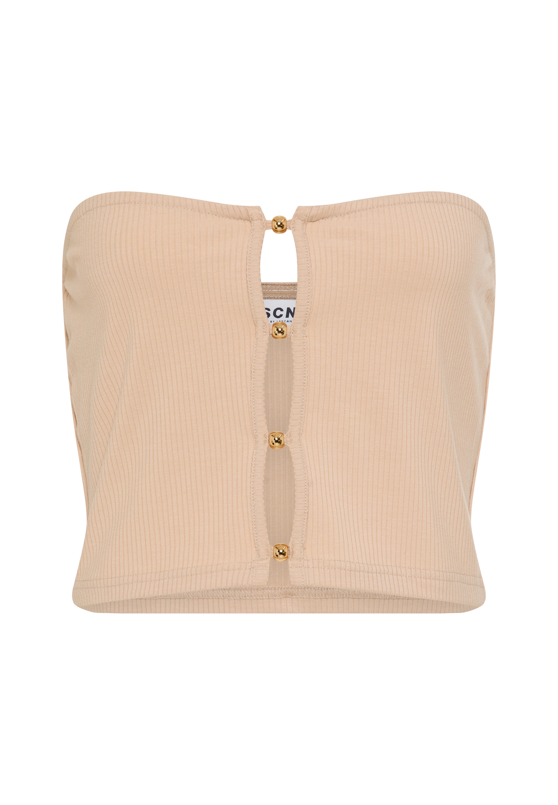 LSCN by LASCANA Top en bandeau En maille côtelée douce, crop top