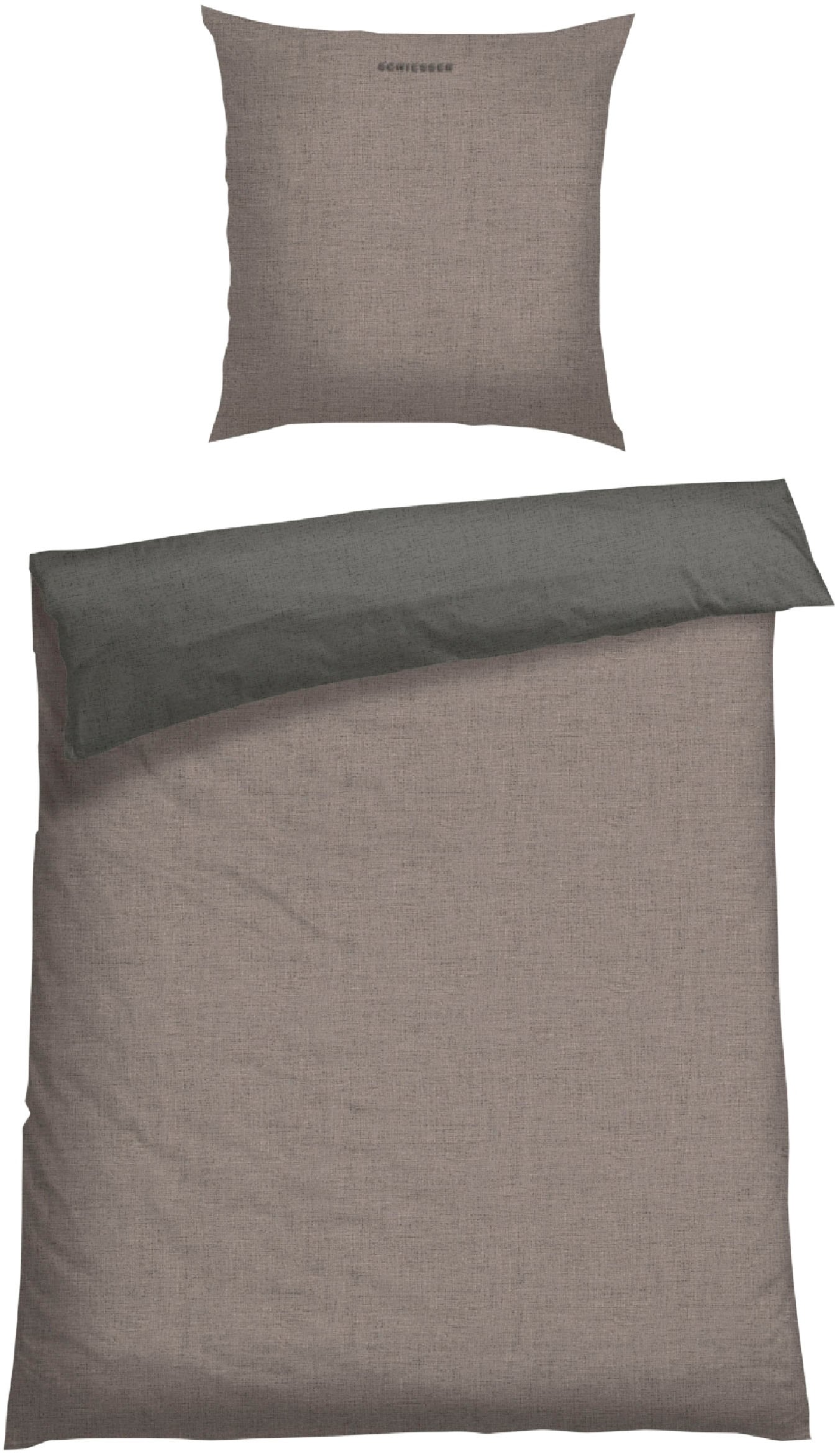 Schiesser Wendebettwäsche »Doubleface aus weicher Baumwolle mit edlem Melangeeffekt« 2 Stk. tlg. ab Grösse 135x200 cm erhältlich, Made in Green