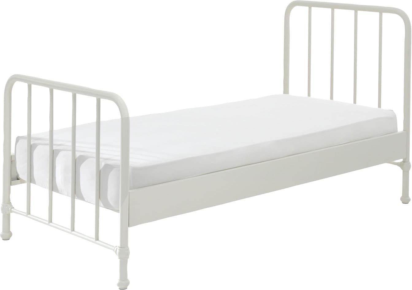 Vipack Jugendbett »Bronxx, Einzelbett 90/200, sehr stabil, romantische Optik« B/H/T ca. 96,5x110x206cm, inkl. Lattenrost, Bodenfreiheit,  Oberfläche pulverbeschichtet, verschiedene Farben zur Wahl