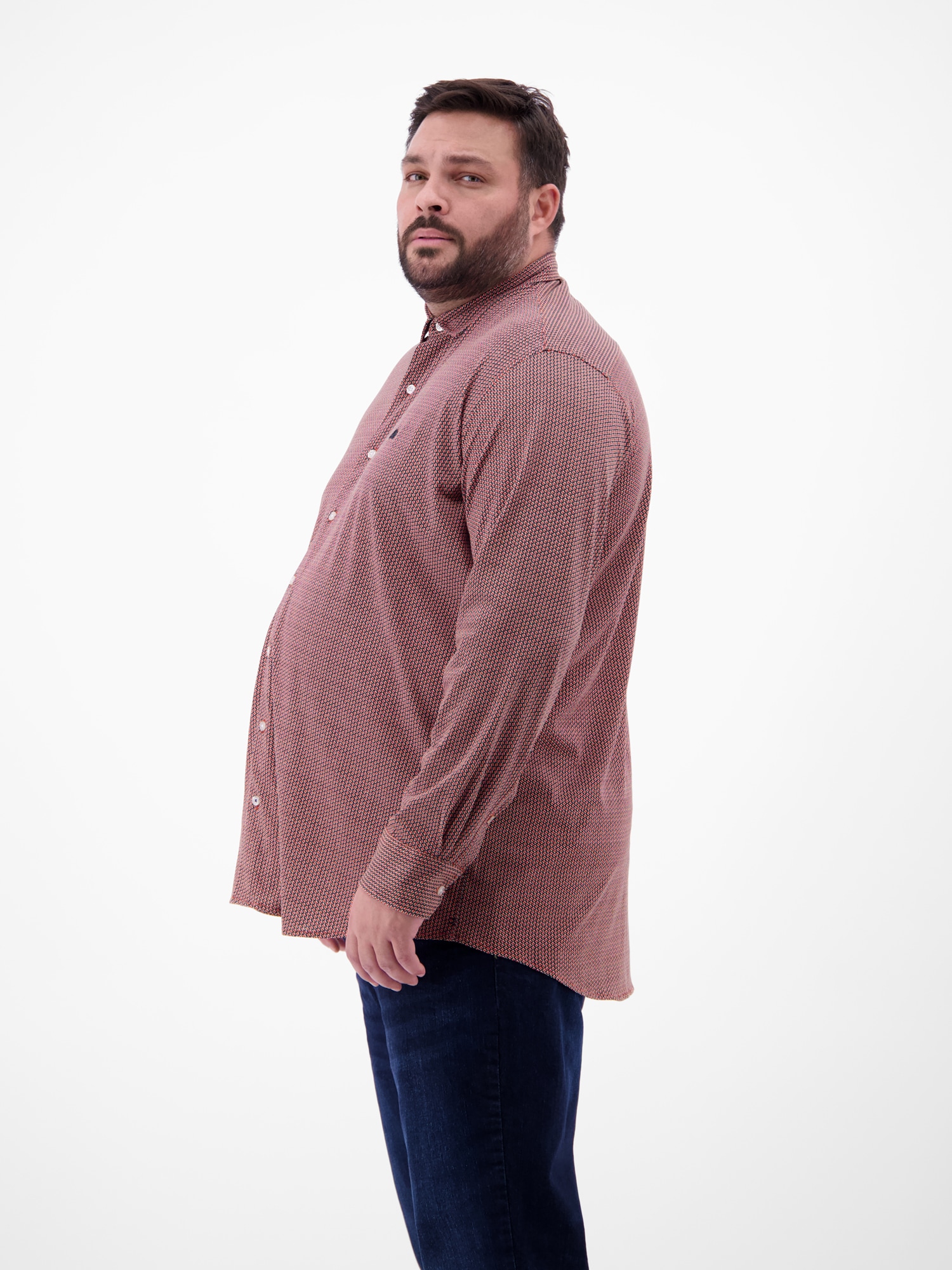 LERROS Chemise à carreaux »Übergrössen-Hemd mit Minimal-Karomuster«