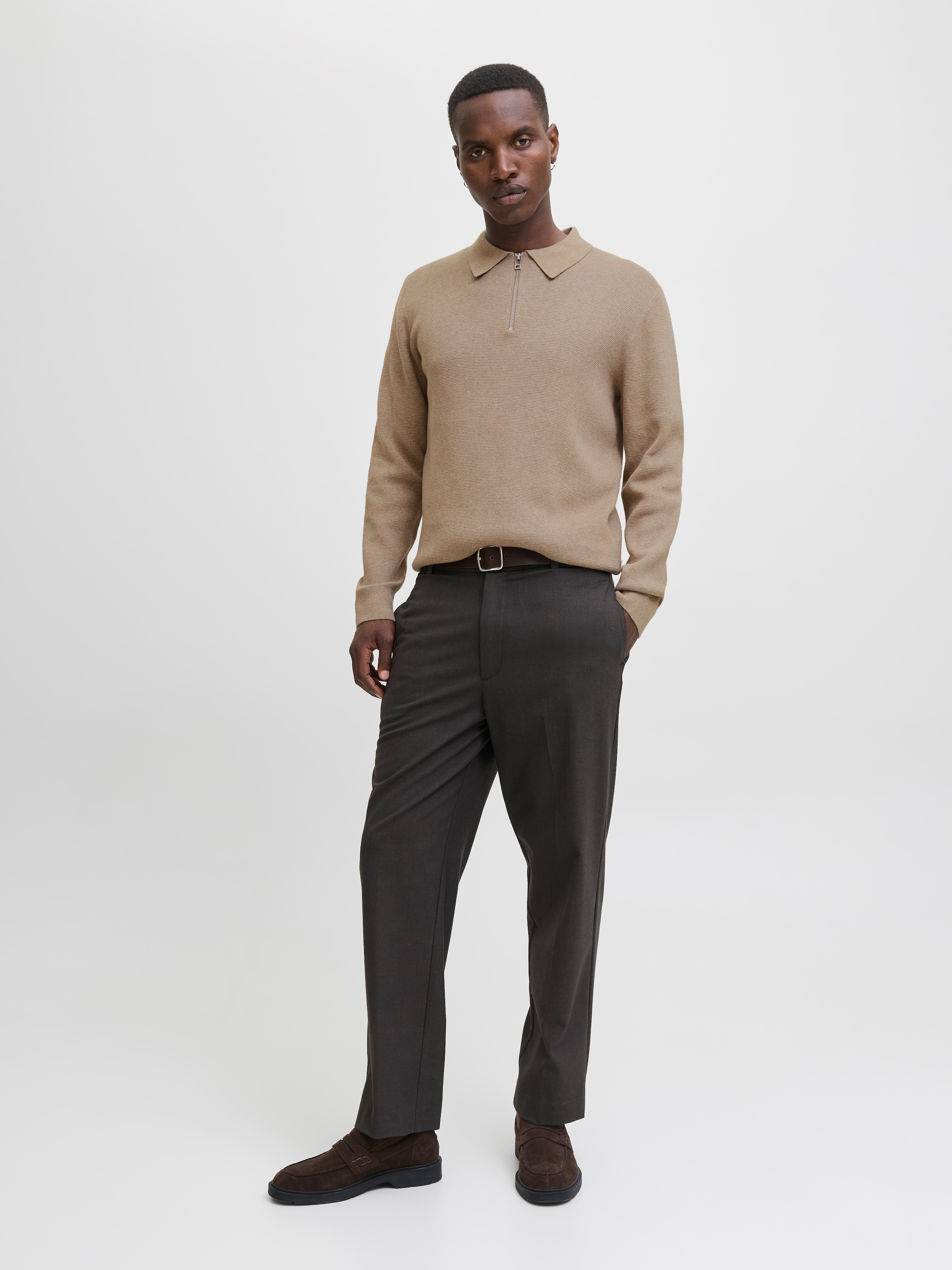 Jack & Jones Pull à col polo »JPRBLAMILANO STITCH KNIT ZIP POLO SN«