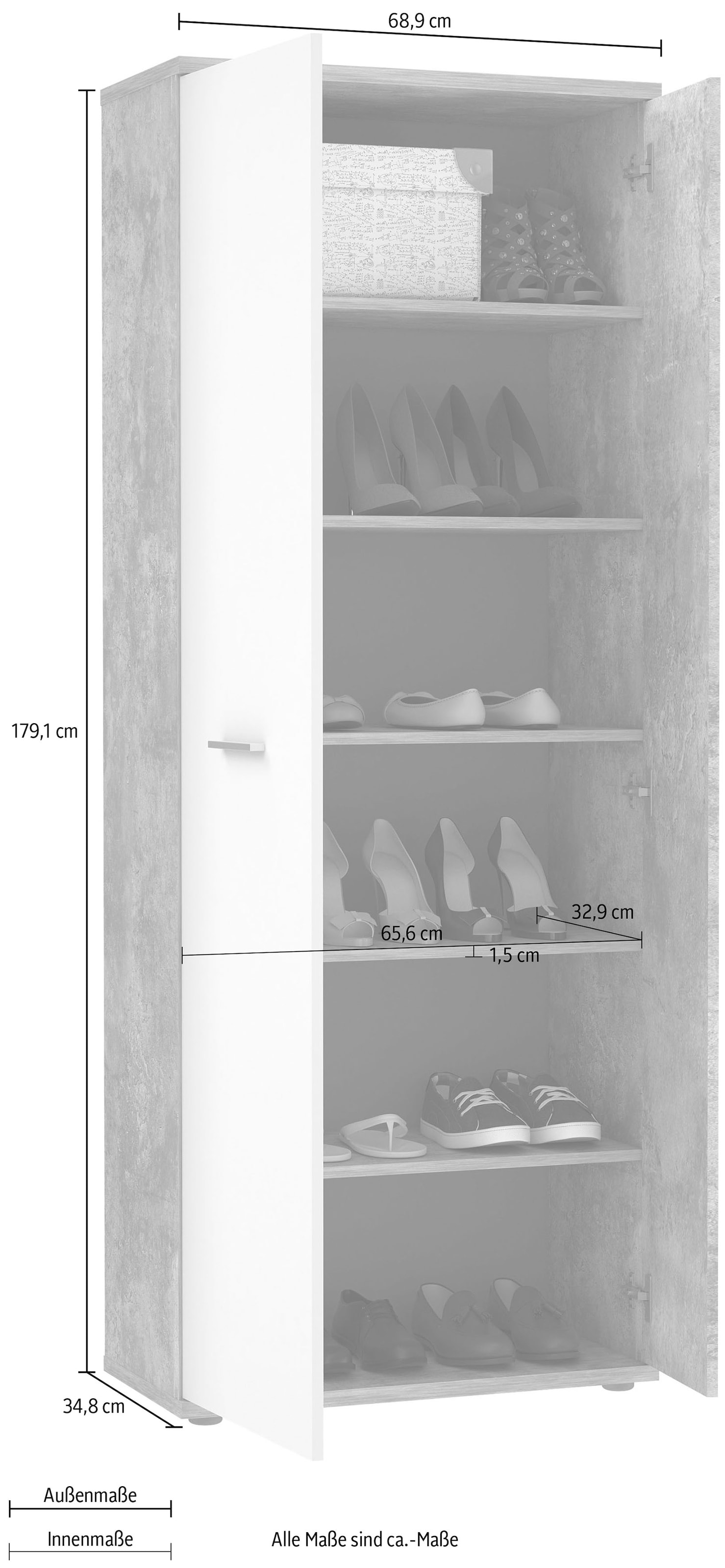 FORTE Armoire à chaussures »Netty« Hauteur env. 179 cm