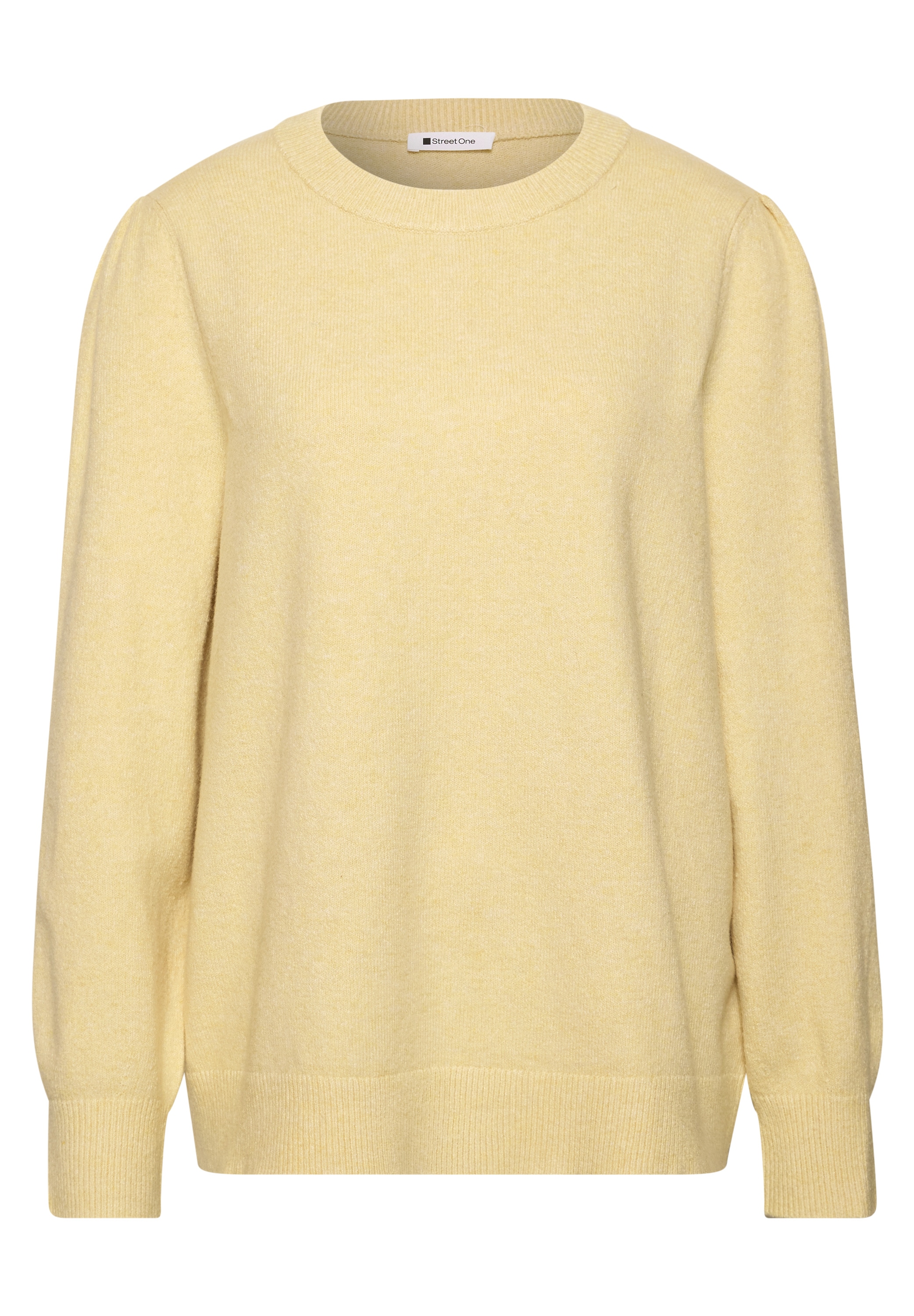 STREET ONE Pull en tricot Langarm Pullover mit Rundhals und Raffung