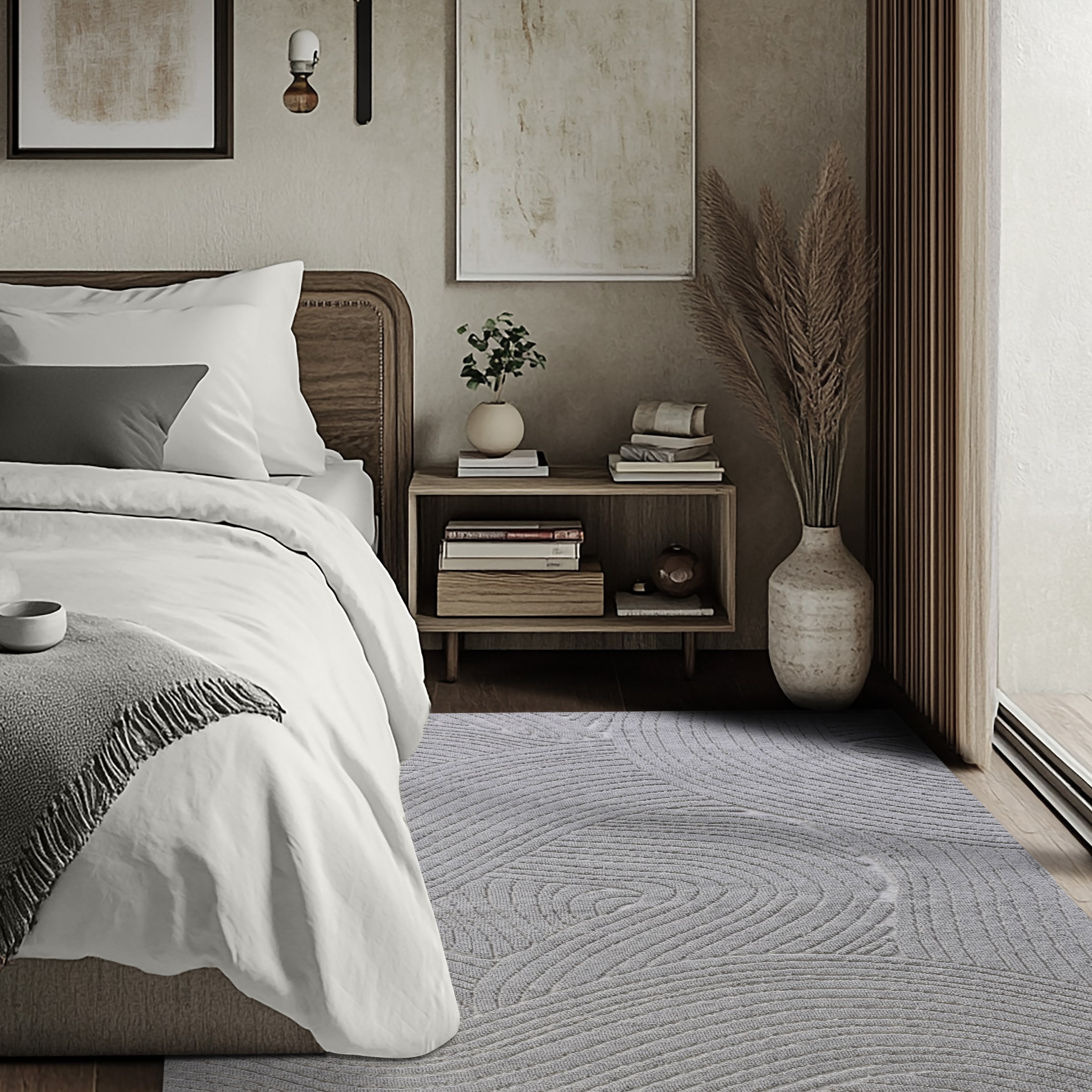 my home Tapis en laine »Falun, Wolle, Hoch-Tief-Struktur, maschinell gewebt« Rectangulaire 12 mm Höhe einfarbig, Wolle, Teppich, Wohnzimmer, Schlafzimmer, Esszimmer