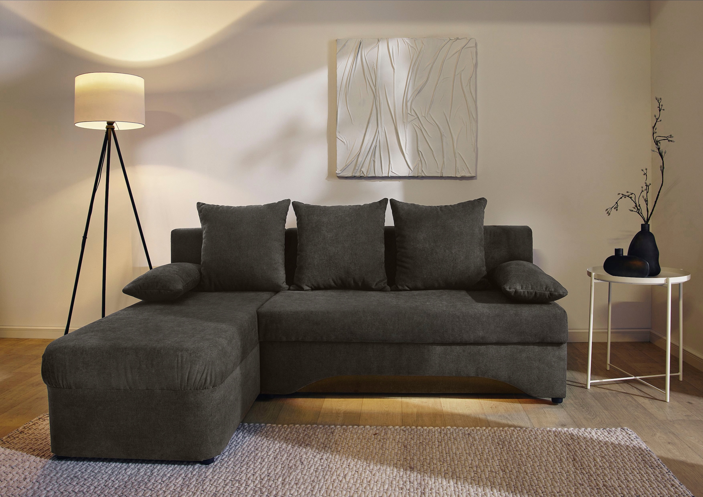 Jockenhöfer Gruppe Ecksofa »Starlight L-Form, B: 191 cm« mit Schlaffunktion, Bettkasten & Licht, Unser Dauertiefpreis