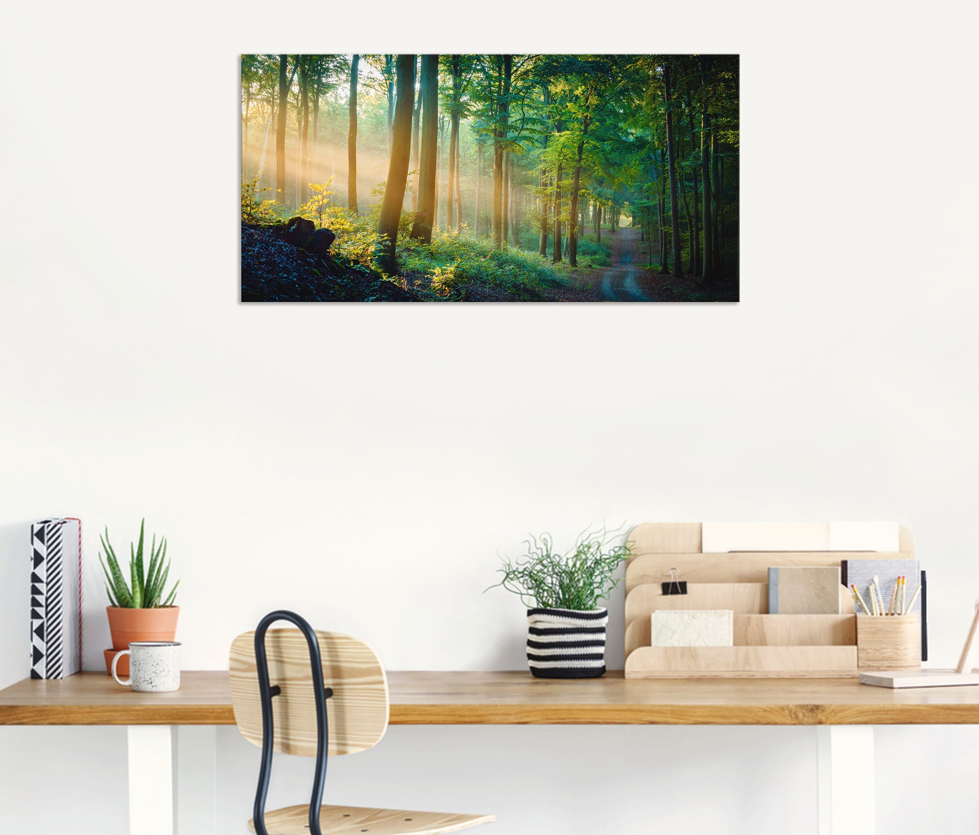 Artland Wandbild »Herbstmorgen im Wald« Waldbilder 1 Stk. tlg. als Alubild, Outdoorbild, Leinwandbild, Poster in verschied. Grössen