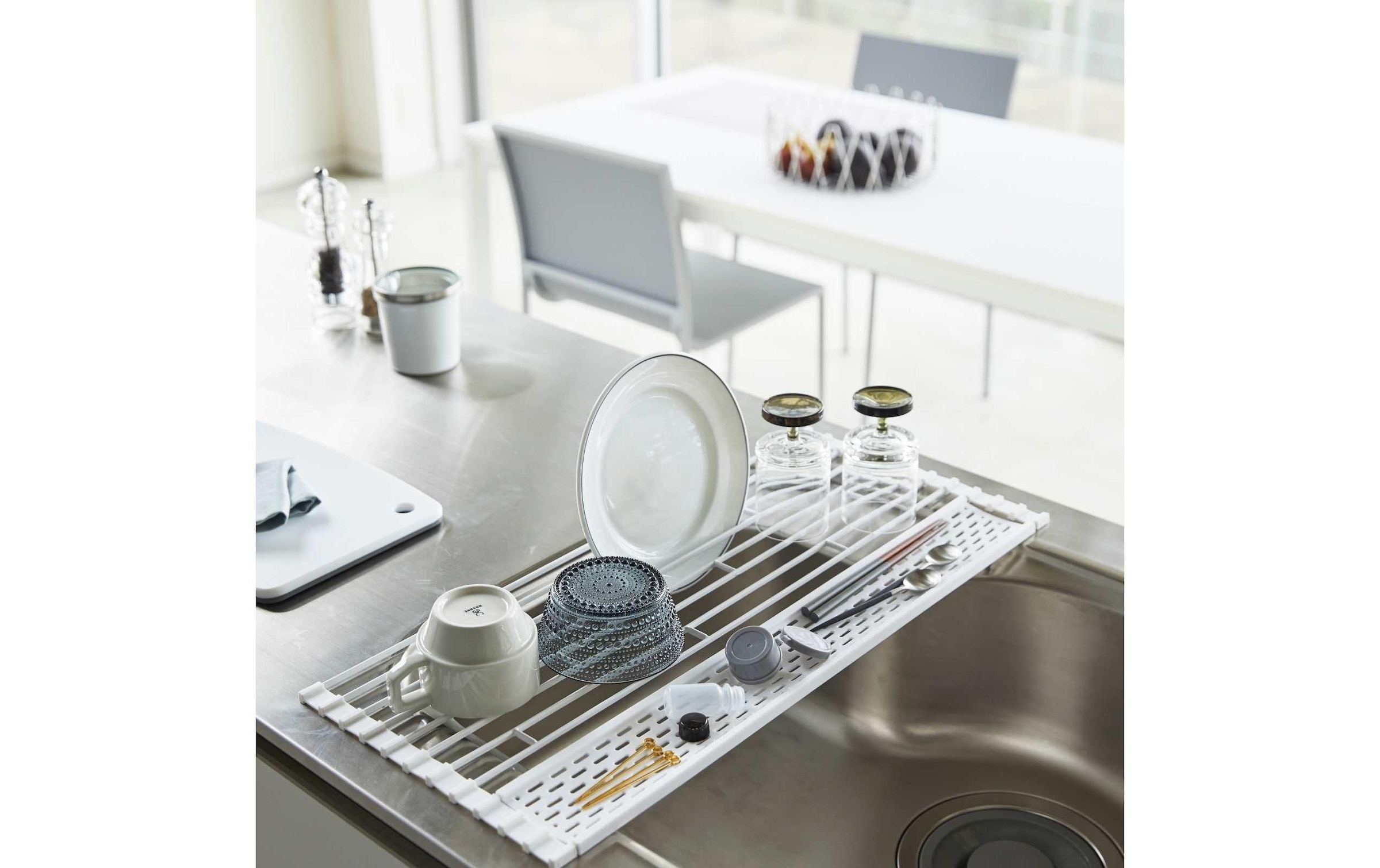 Yamazaki Tapis d'égouttage »Tower 42 x 26 cm« Besteckhalter