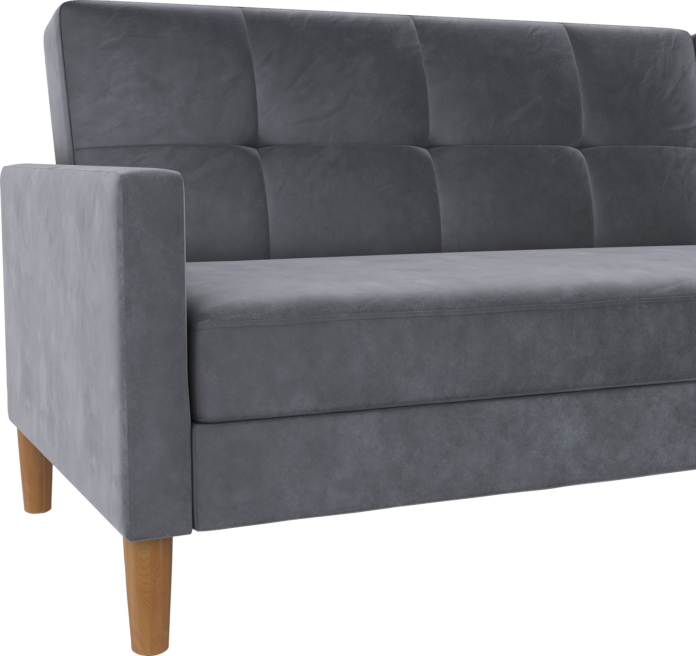 Dorel Home Ecksofa »Lilly, L-Form,« mit Bett-Funktion, Recamiere beidseitig montierbar, Sitzhöhe 43 cm